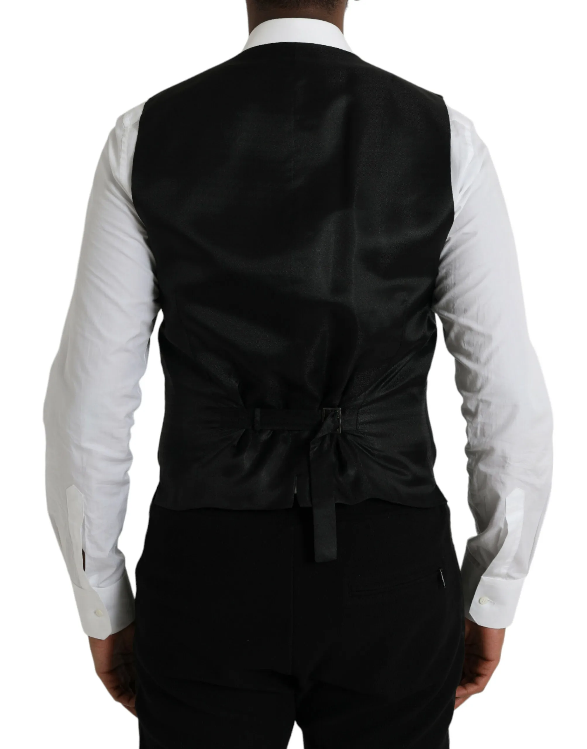 Dolce & Gabbana Men's Black Wool Waistcoat Dress Formal Vest