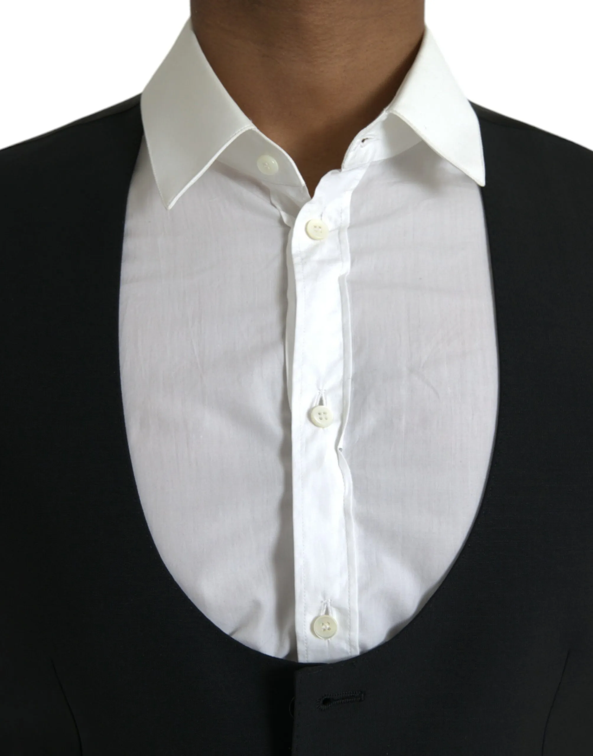 Dolce & Gabbana Men's Black Wool Waistcoat Dress Formal Vest
