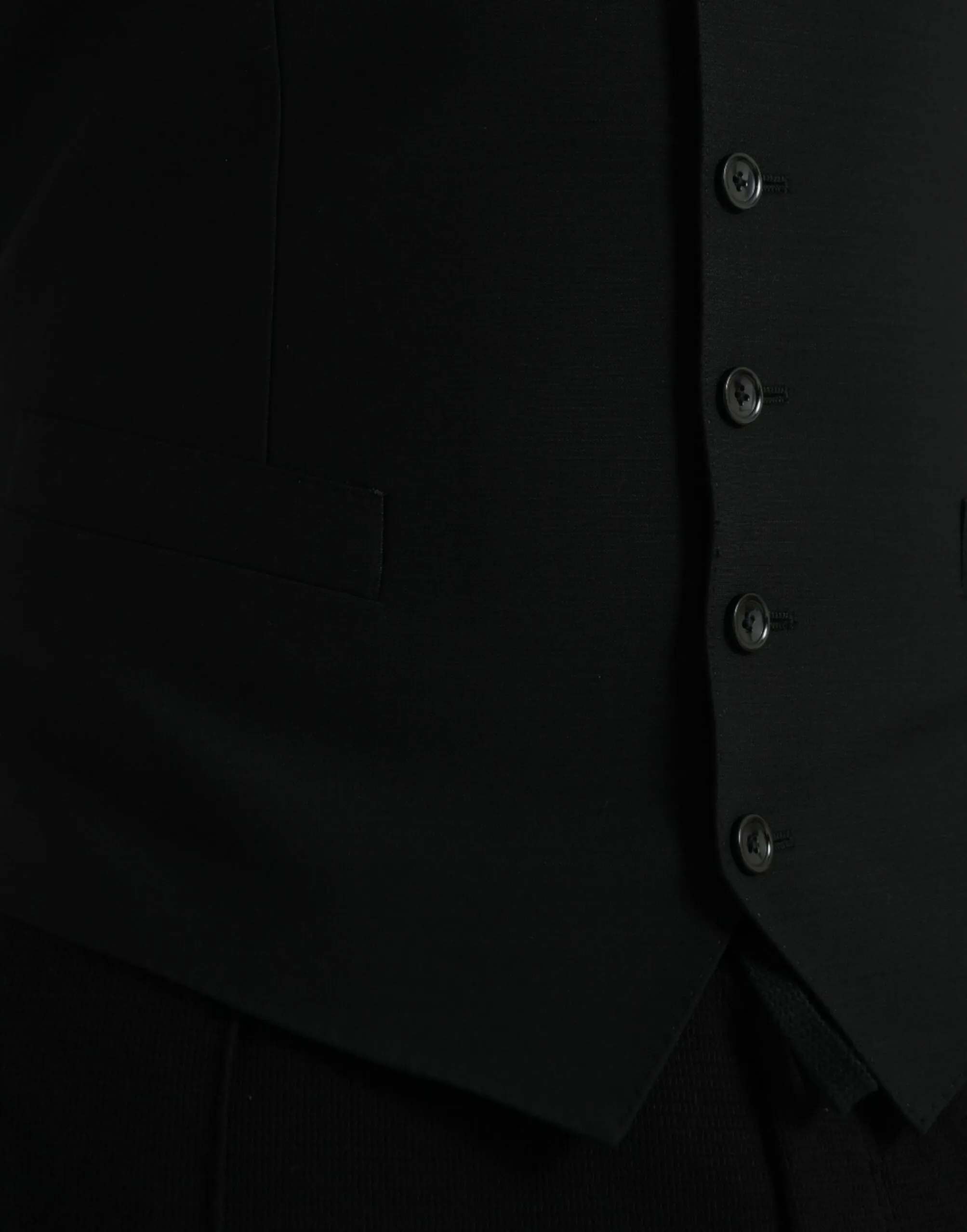 Dolce & Gabbana Men's Black Wool Waistcoat Dress Formal Vest