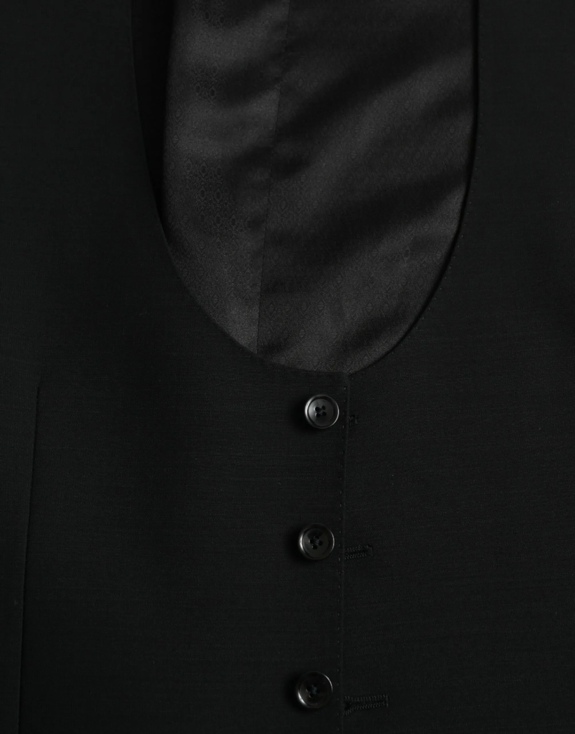 Dolce & Gabbana Men's Black Wool Waistcoat Dress Formal Vest