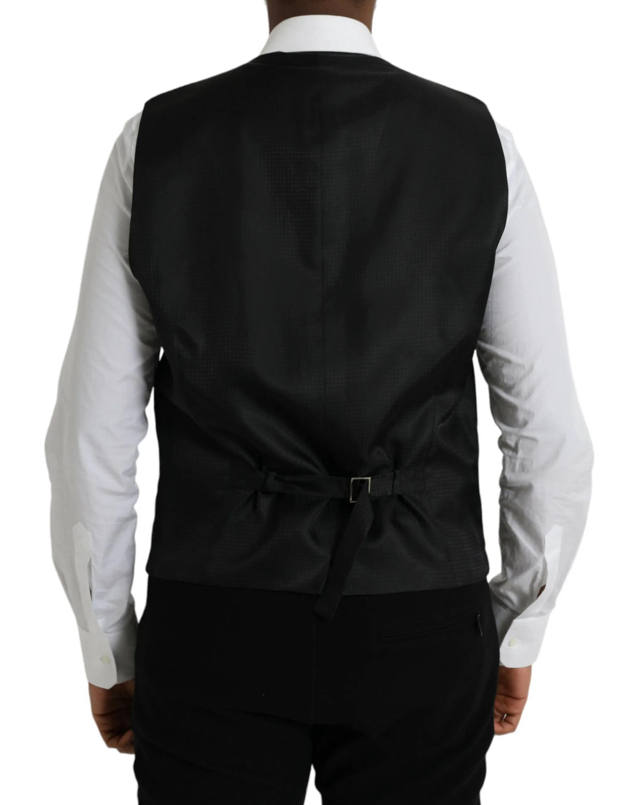 Dolce & Gabbana Men's Black Wool Waistcoat Dress Formal Vest