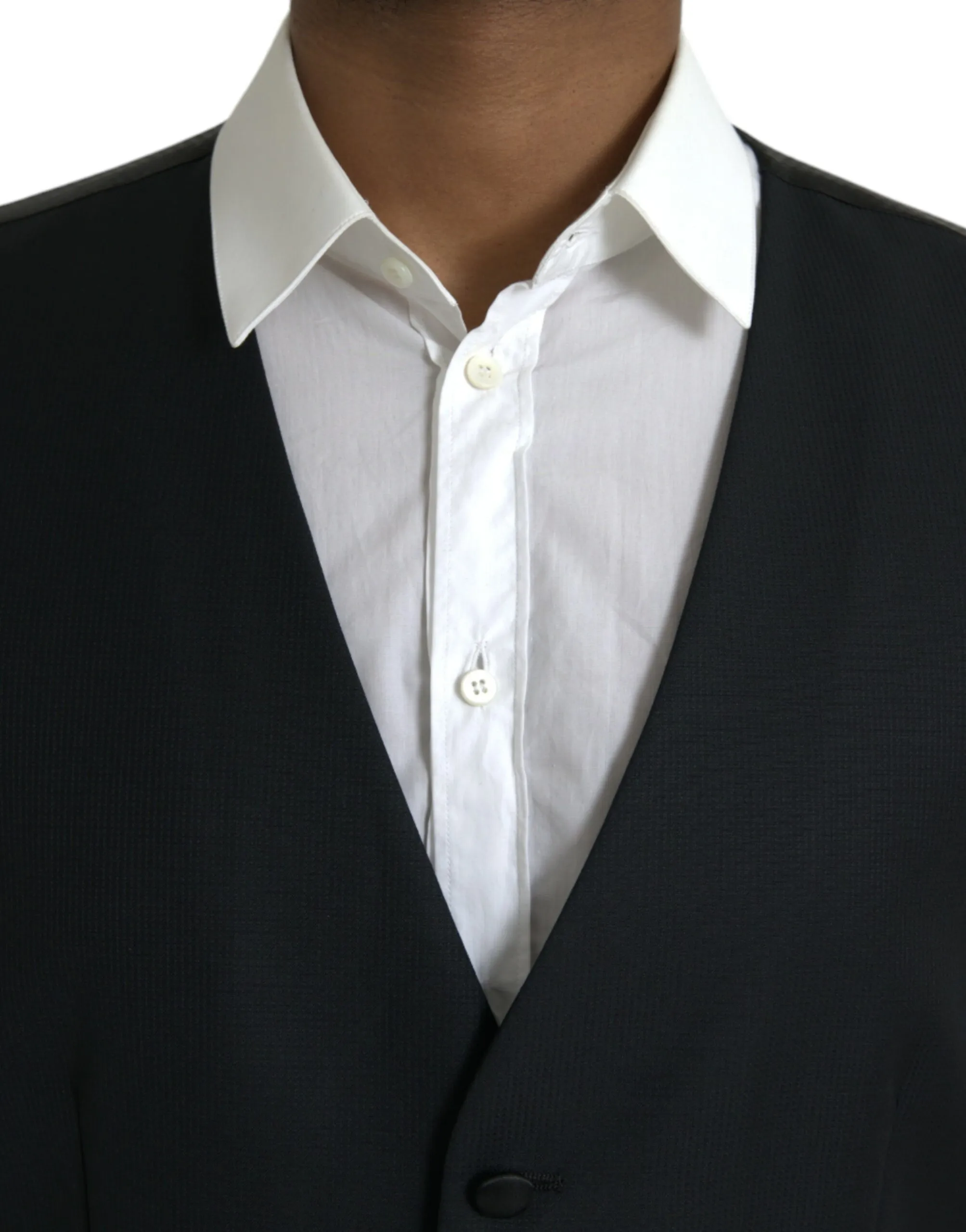 Dolce & Gabbana Men's Black Wool Waistcoat Dress Formal Vest