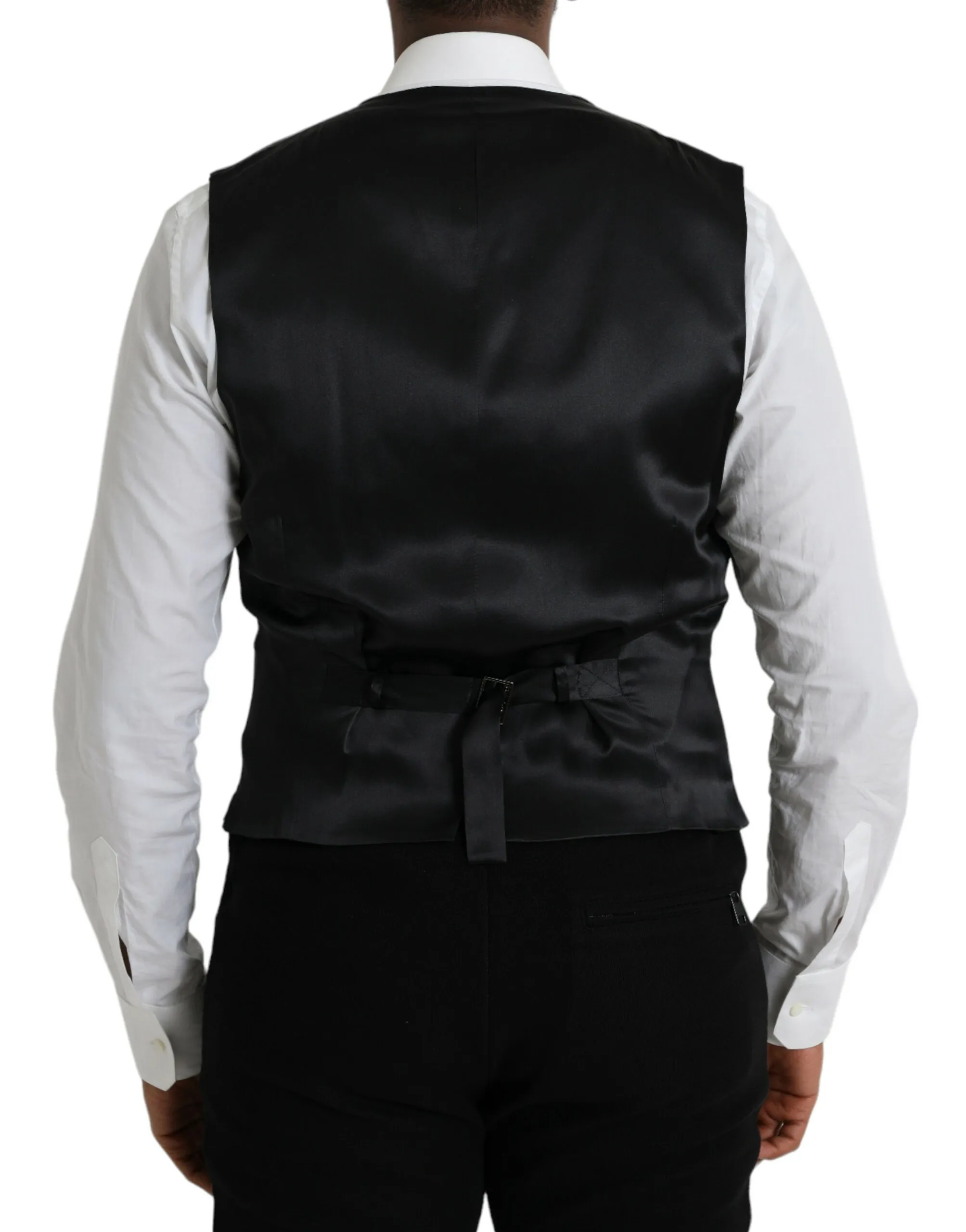 Dolce & Gabbana Men's Black Wool Waistcoat Dress Formal Vest