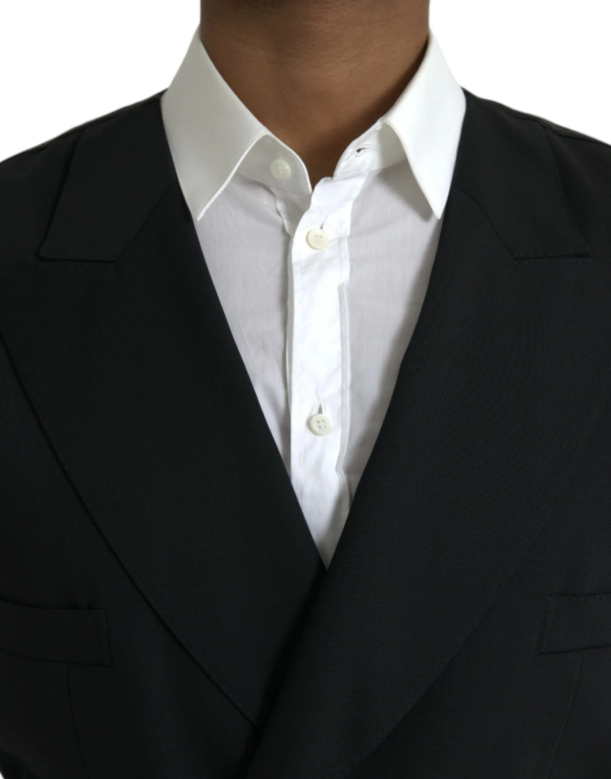 Dolce & Gabbana Men's Black Wool Waistcoat Dress Formal Vest