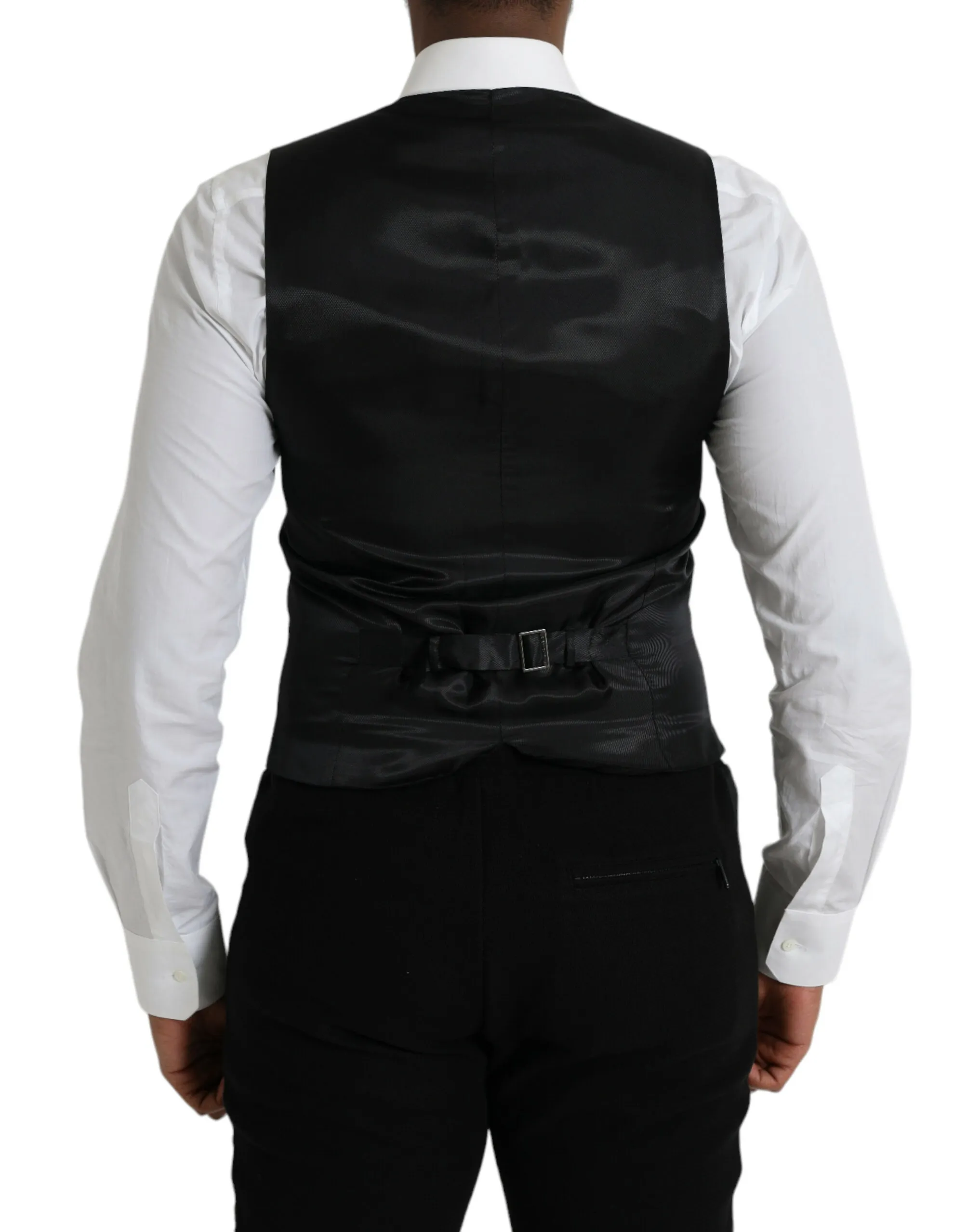Dolce & Gabbana Men's Black Wool Waistcoat Dress Formal Vest