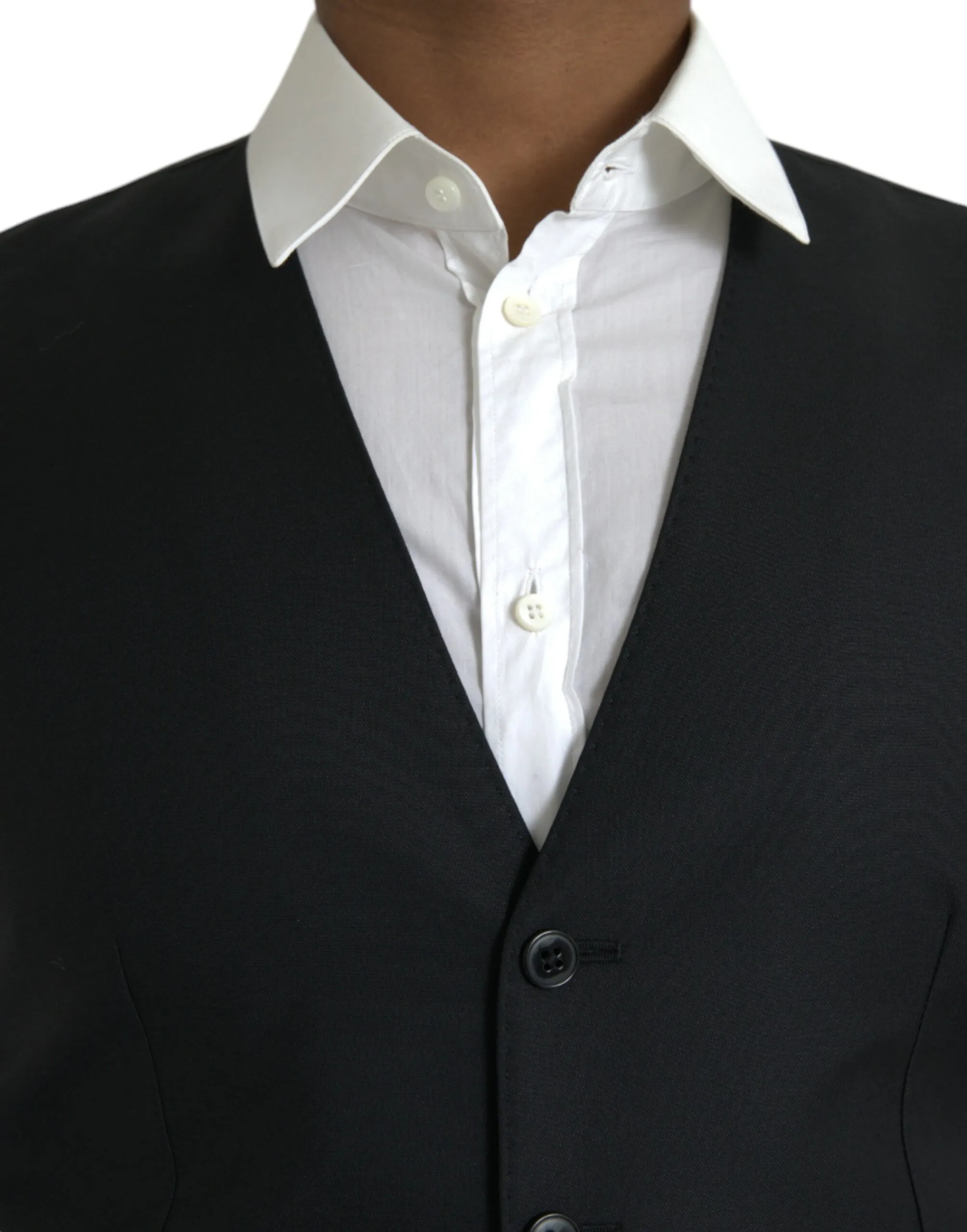 Dolce & Gabbana Men's Black Wool Waistcoat Dress Formal Vest