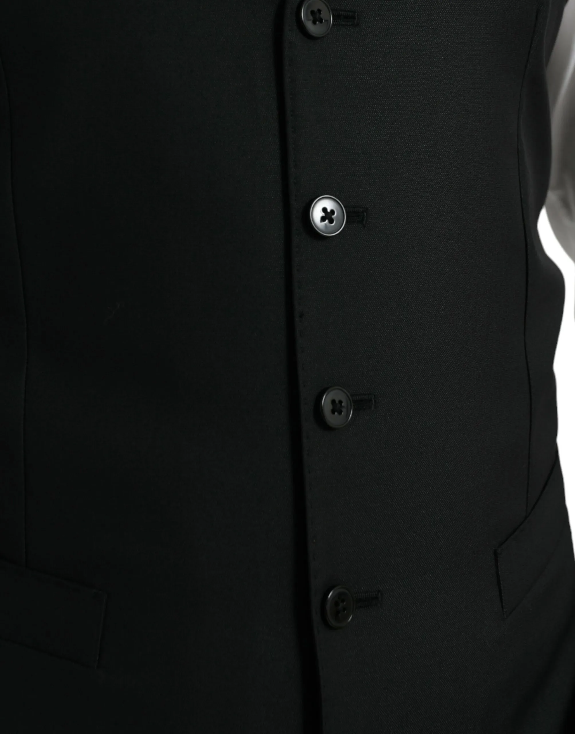 Dolce & Gabbana Men's Black Wool Waistcoat Dress Formal Vest