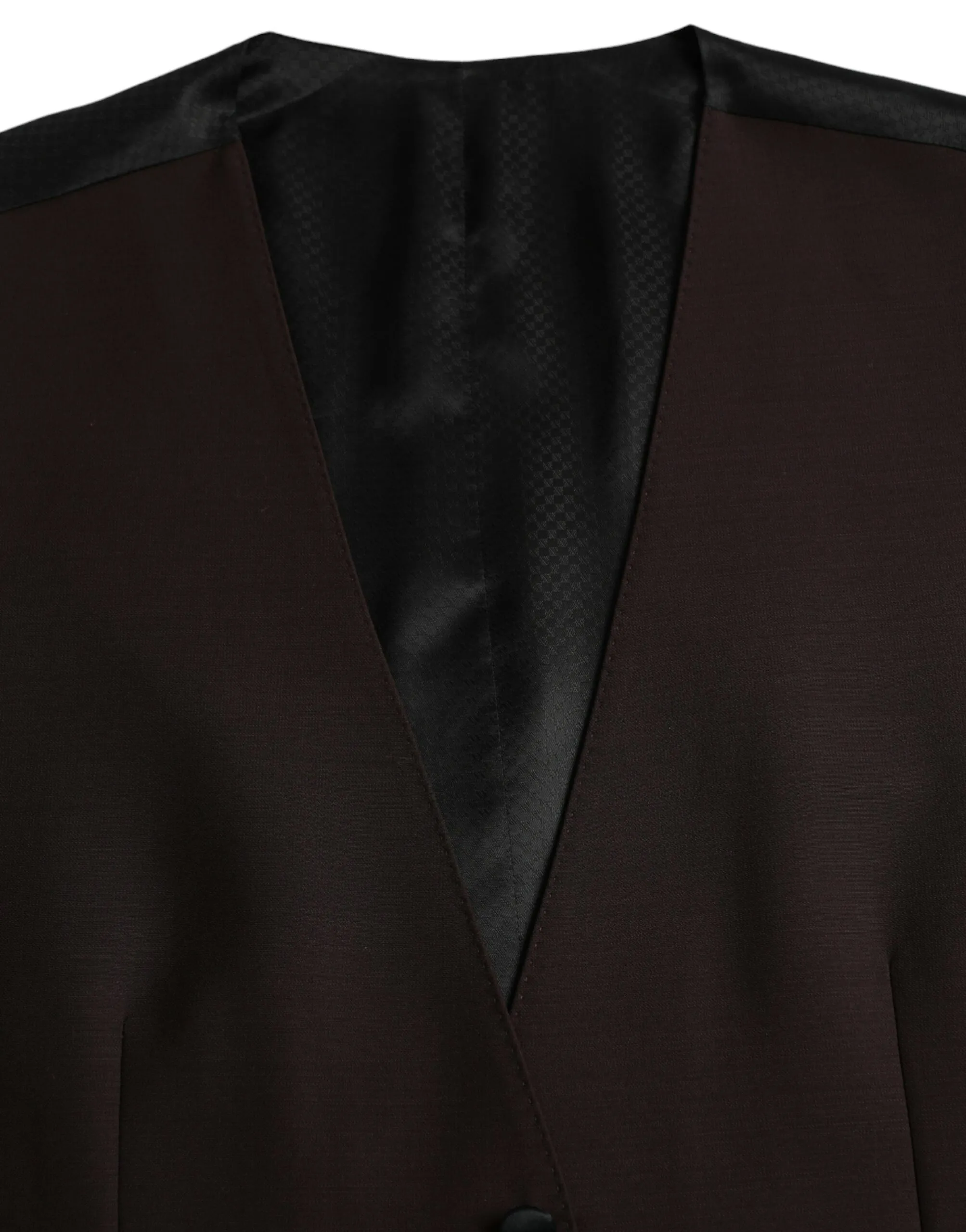 Dolce & Gabbana Men's Brown Wool Waistcoat Dress Formal Vest