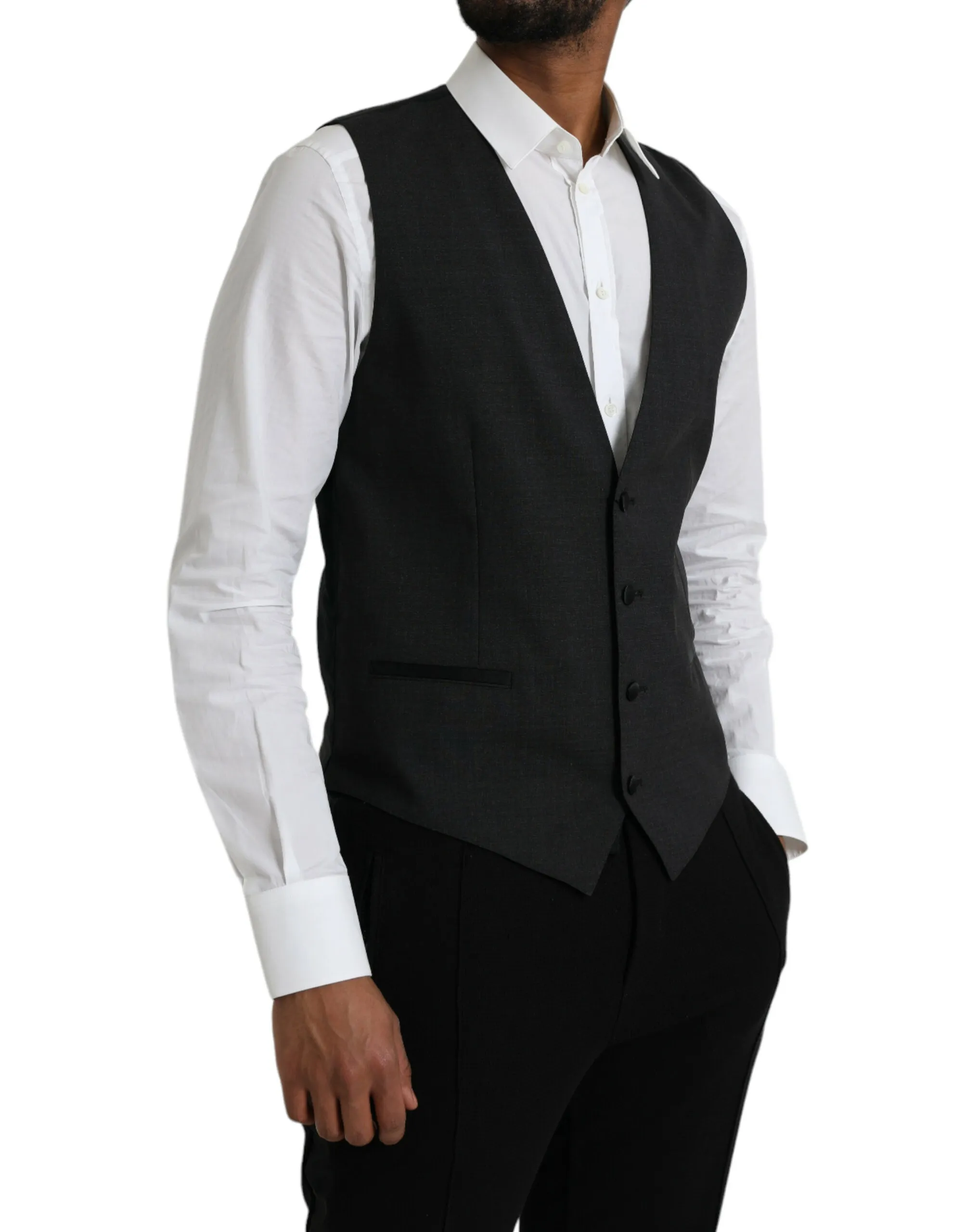 Dolce & Gabbana Men's Black Cotton Waistcoat Dress Formal Vest