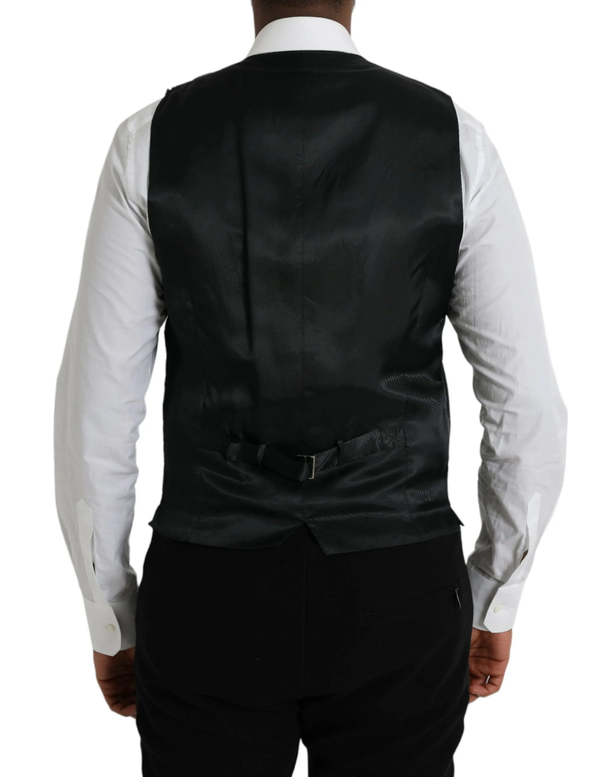 Dolce & Gabbana Men's Black Cotton Waistcoat Dress Formal Vest