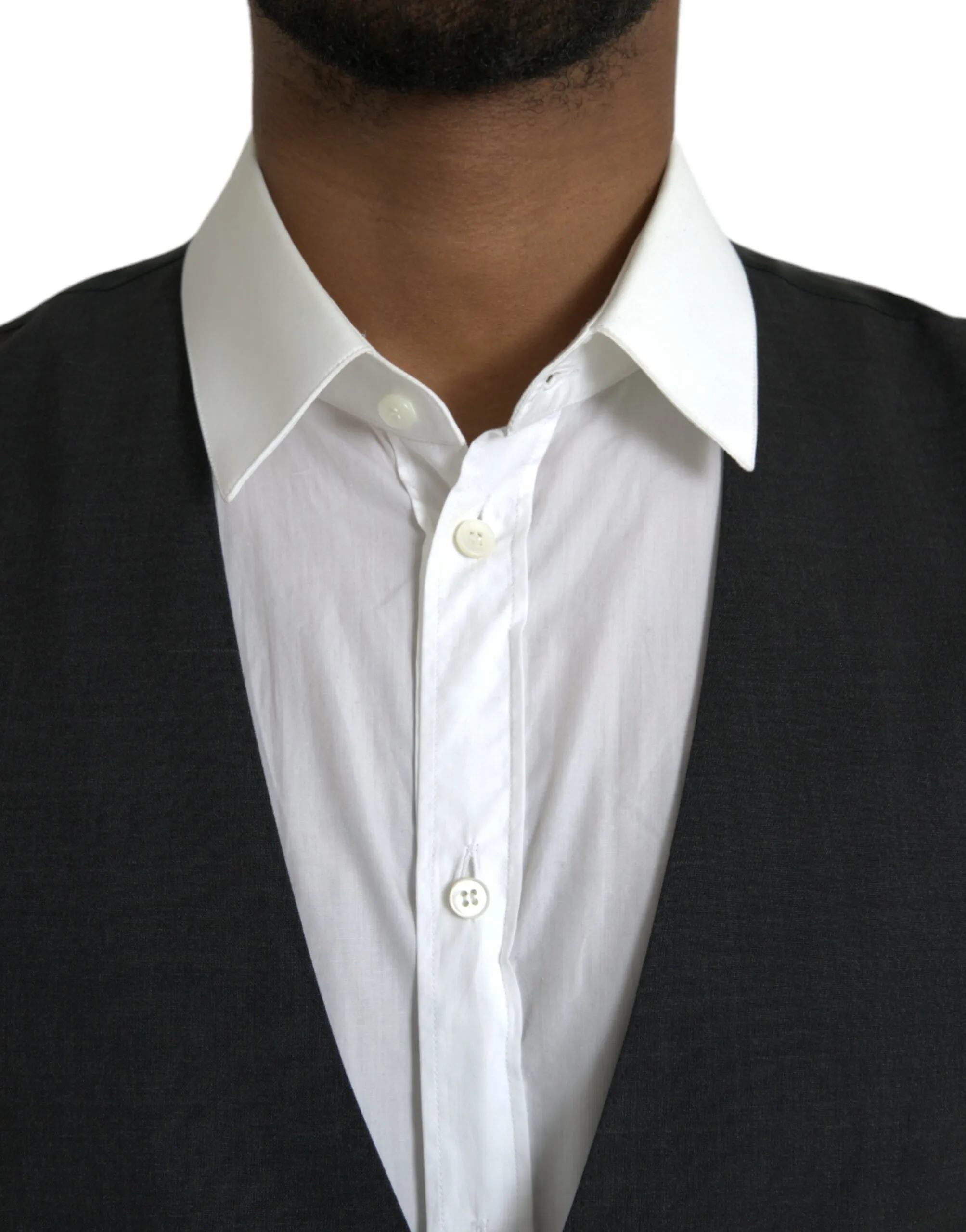 Dolce & Gabbana Men's Black Cotton Waistcoat Dress Formal Vest