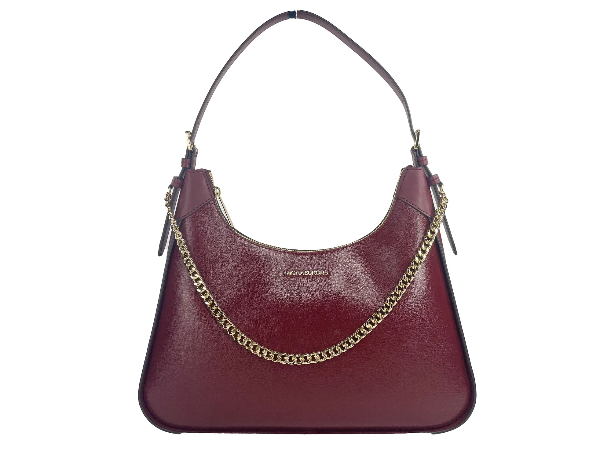 Michael Kors Women's Wilma Large Dark Cherry Chain Shoulder Bag