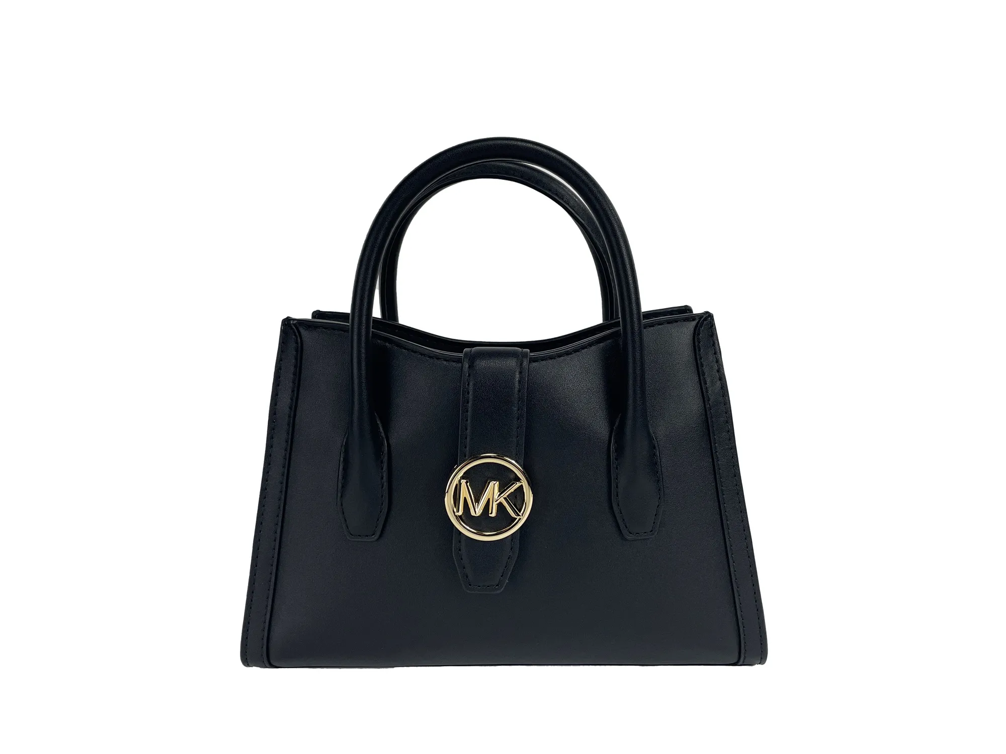 Michael Kors Women's Gabby Small Black Leather Satchel Crossbody Bag Purse