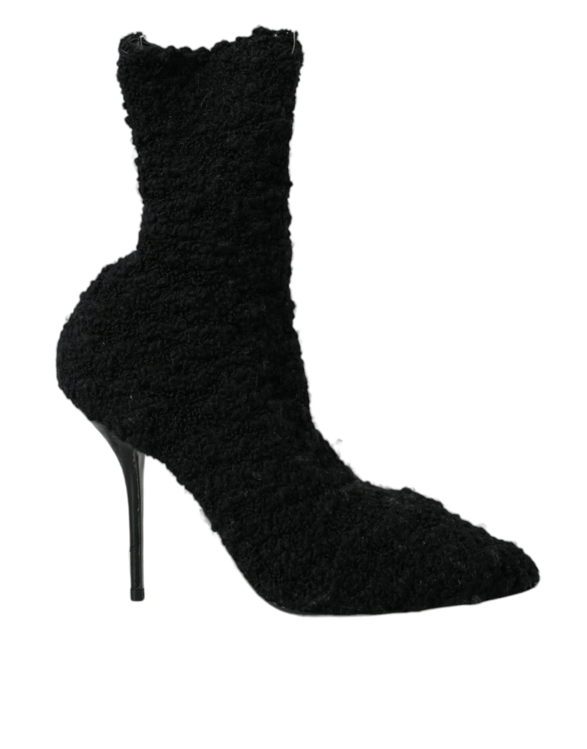 Dolce & Gabbana Women's Black Stiletto Heels Mid Calf Boots Shoes