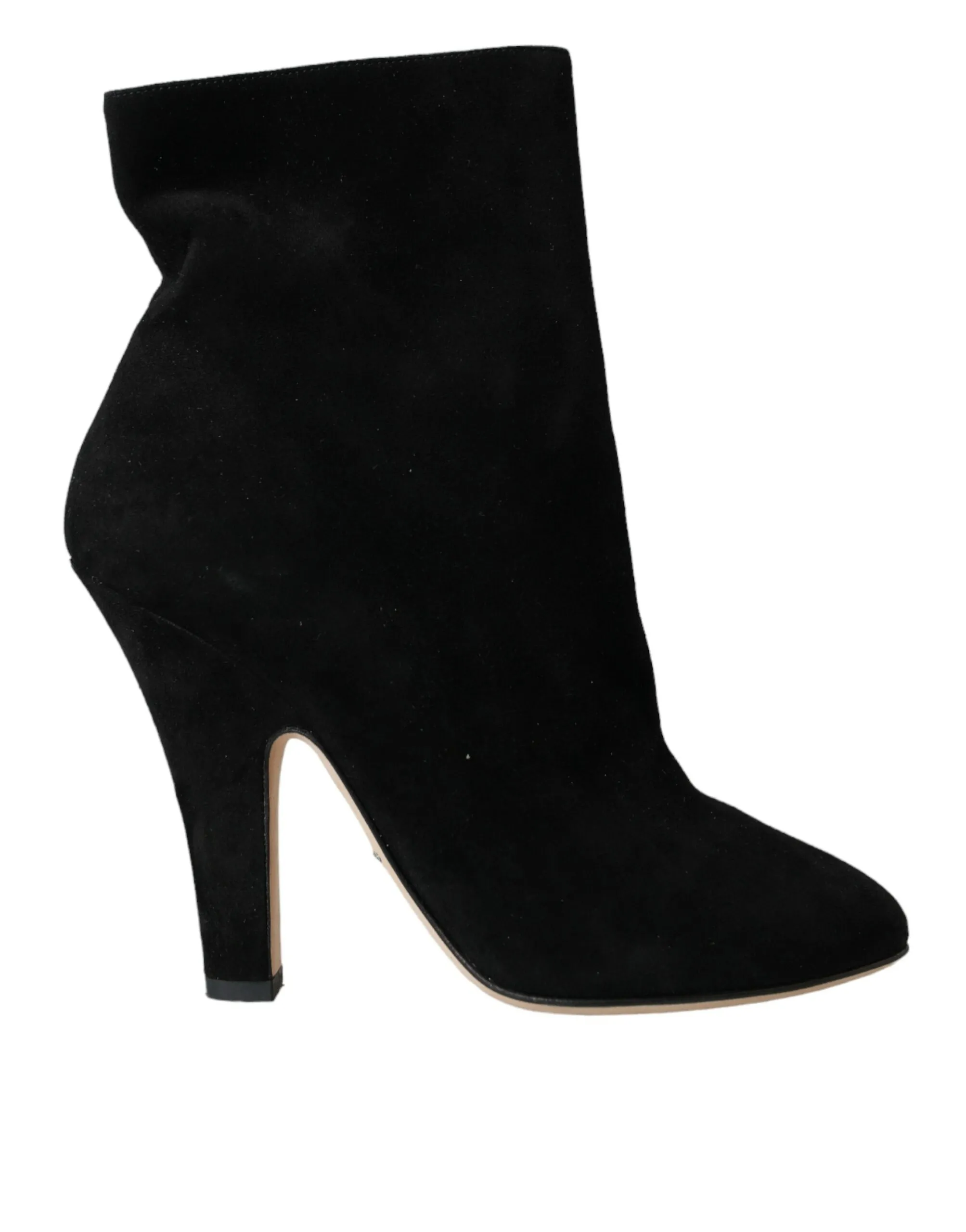Dolce & Gabbana Women's Black Suede Leather Ankle Heels Boots Shoes