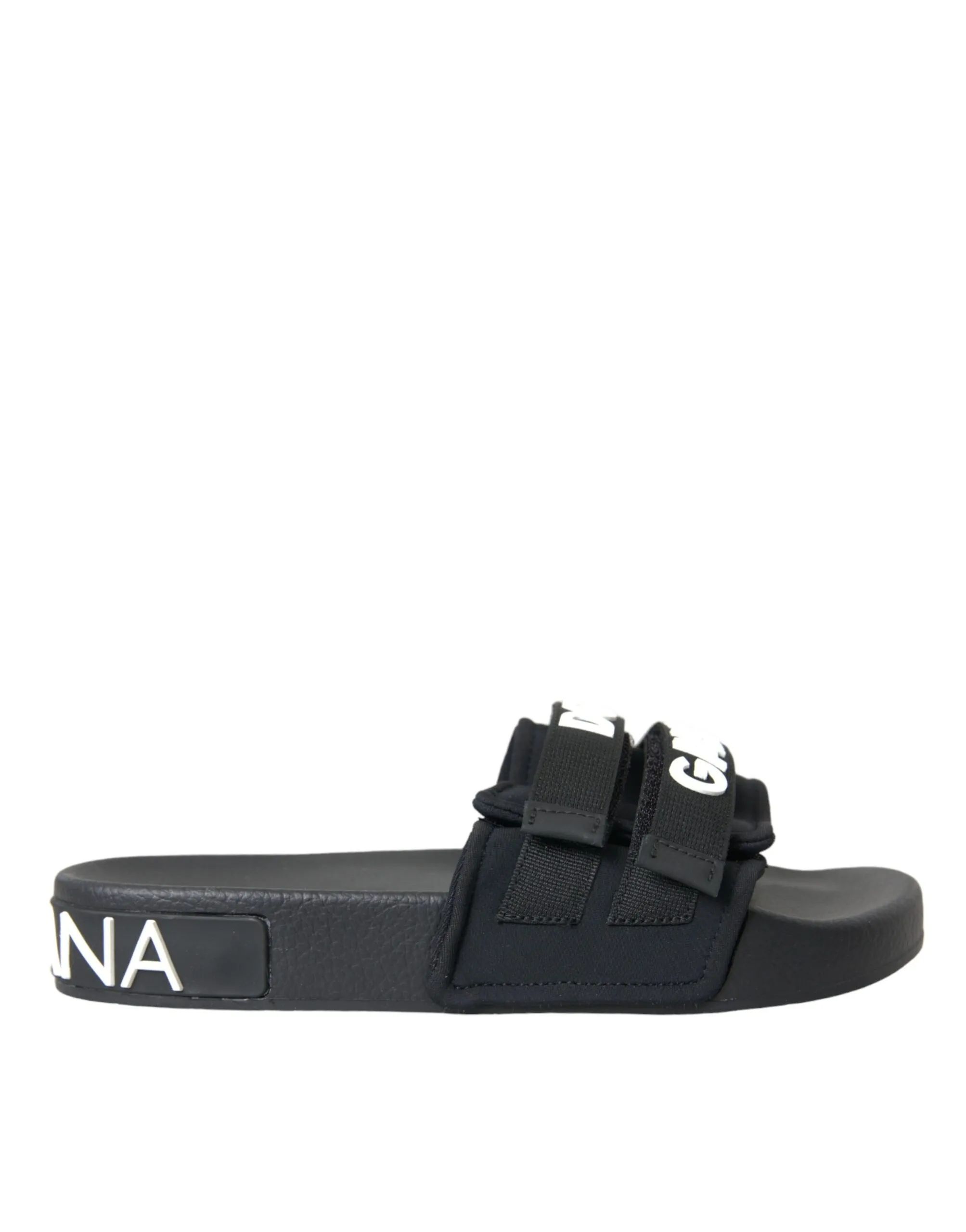Dolce & Gabbana Women's Black Neoprene Slides Flats Beachwear Shoes