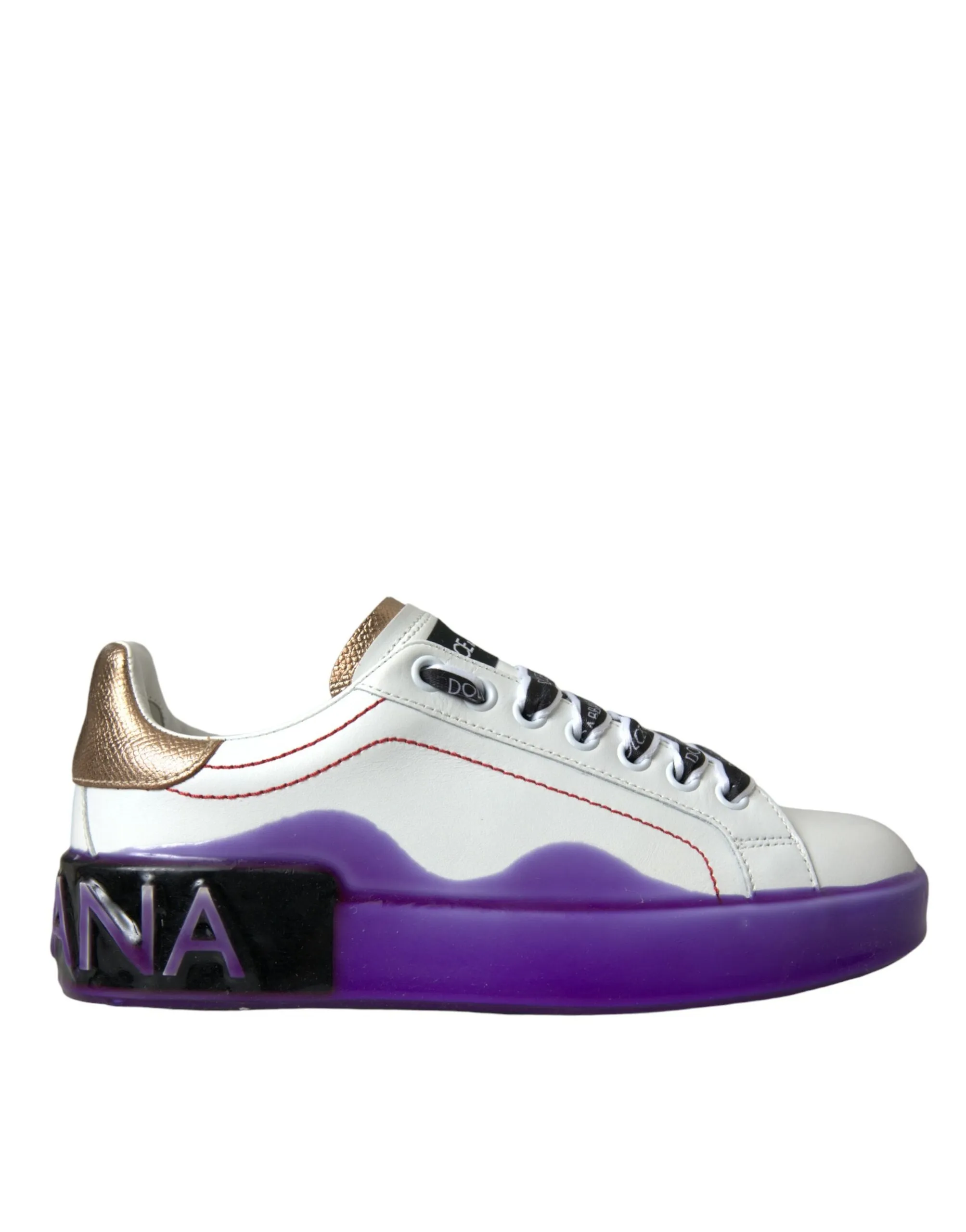 Dolce & Gabbana Women's White Leather Portofino Low Top Sneakers Shoes