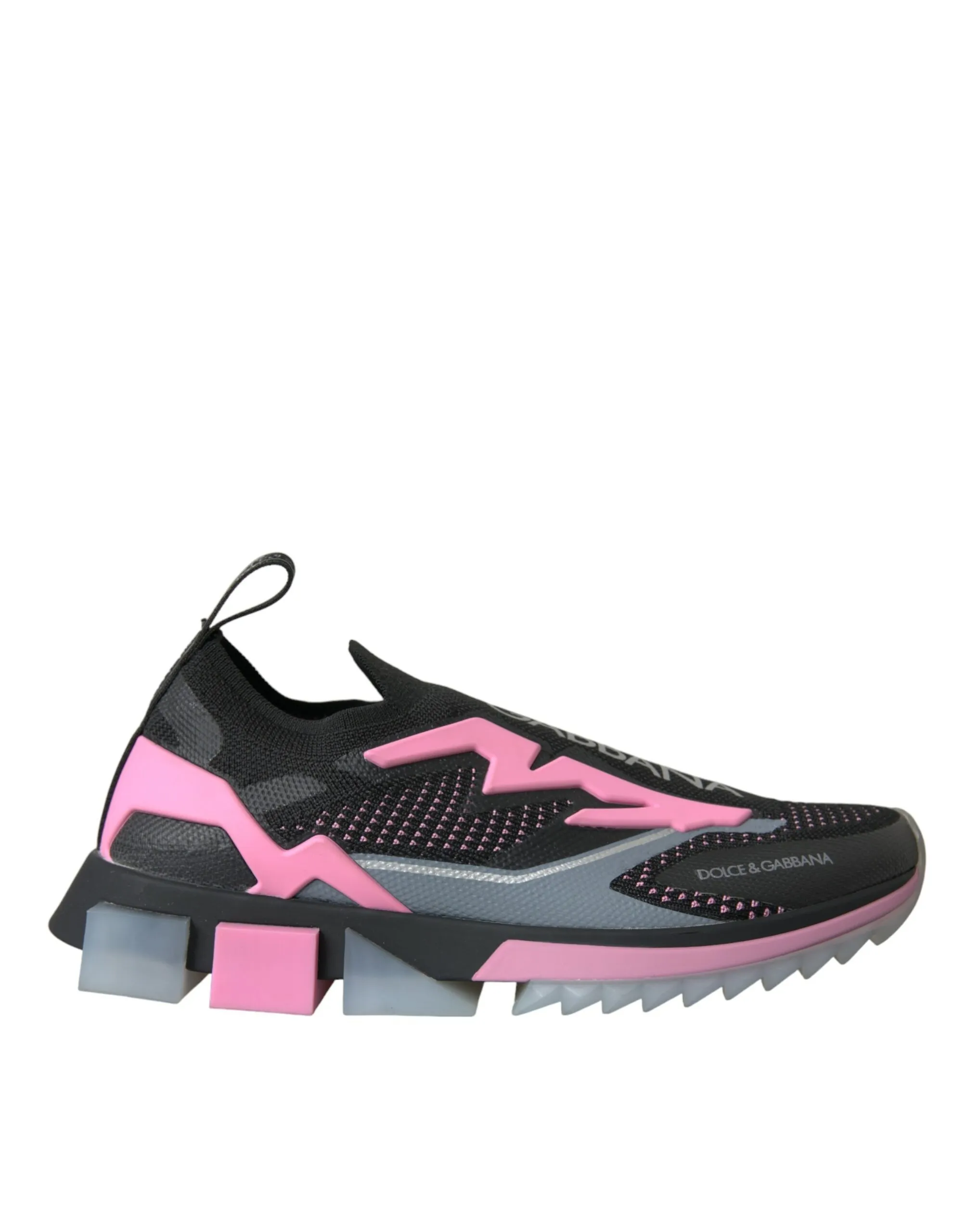 Dolce & Gabbana Women's Black Pink Slip On Sorrento Sneakers Shoes