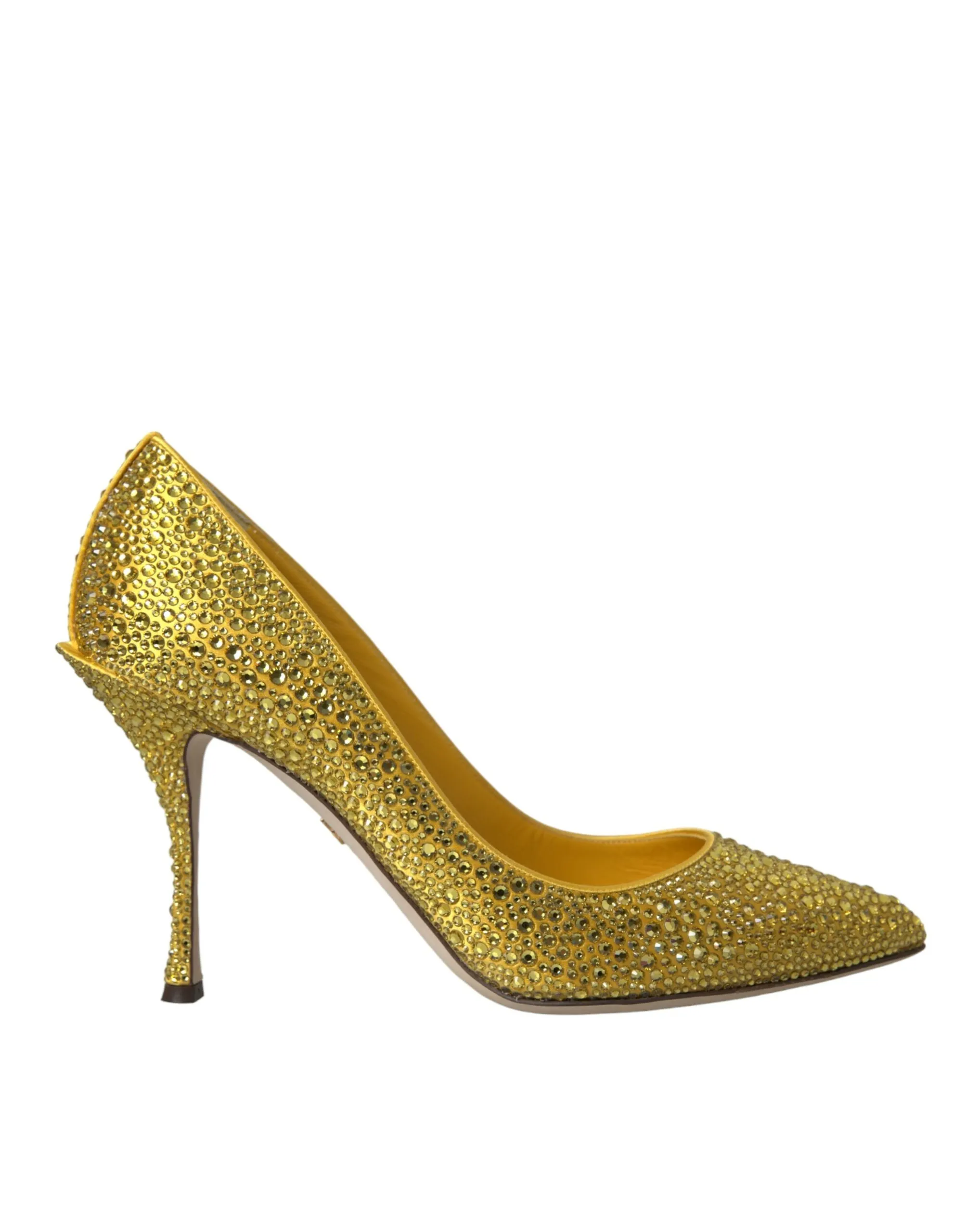 Dolce & Gabbana Women's Yellow Strass Crystal Heels Pumps Shoes