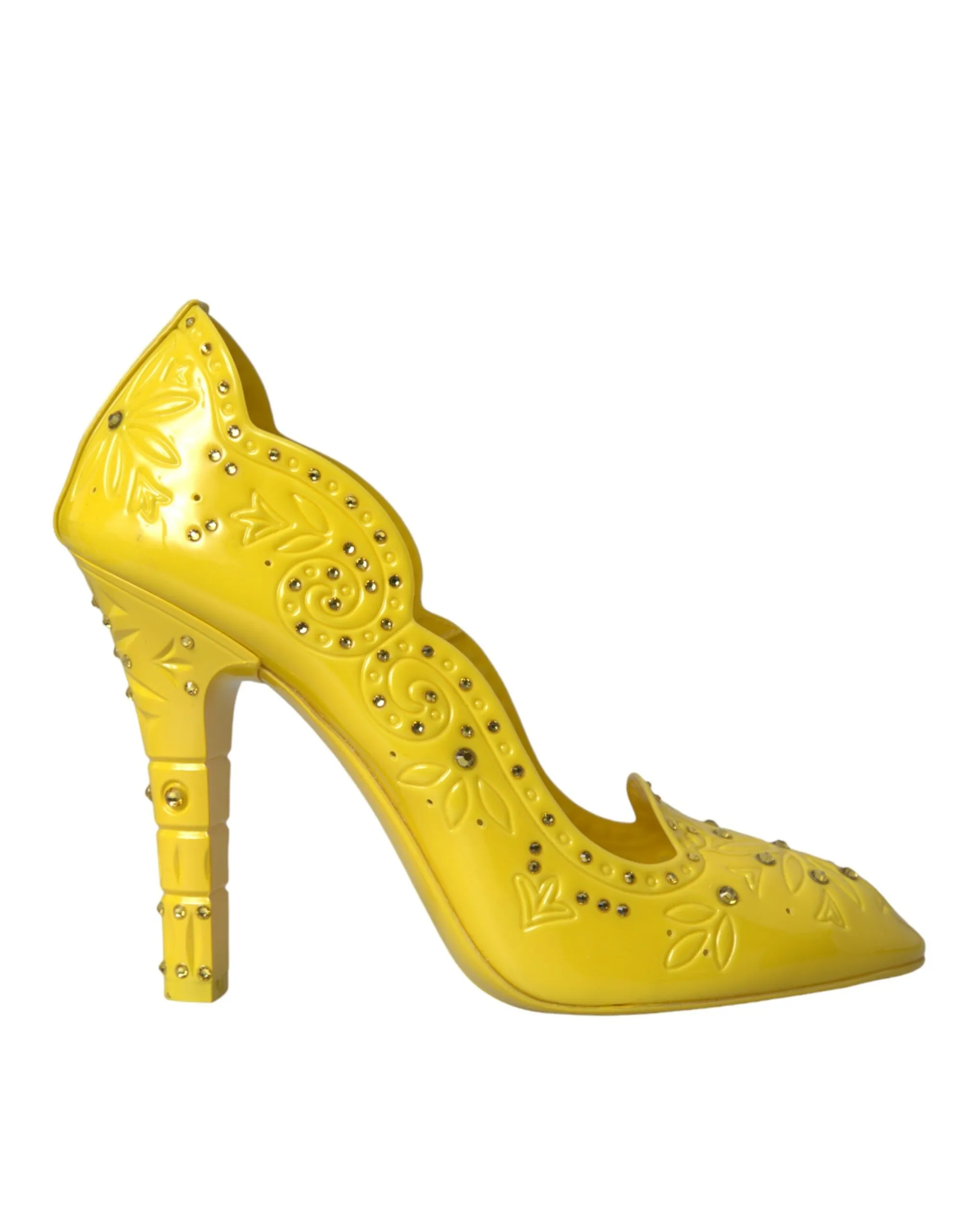 Dolce & Gabbana Women's Yellow Crystal CINDERELLA Heels Pumps Shoes