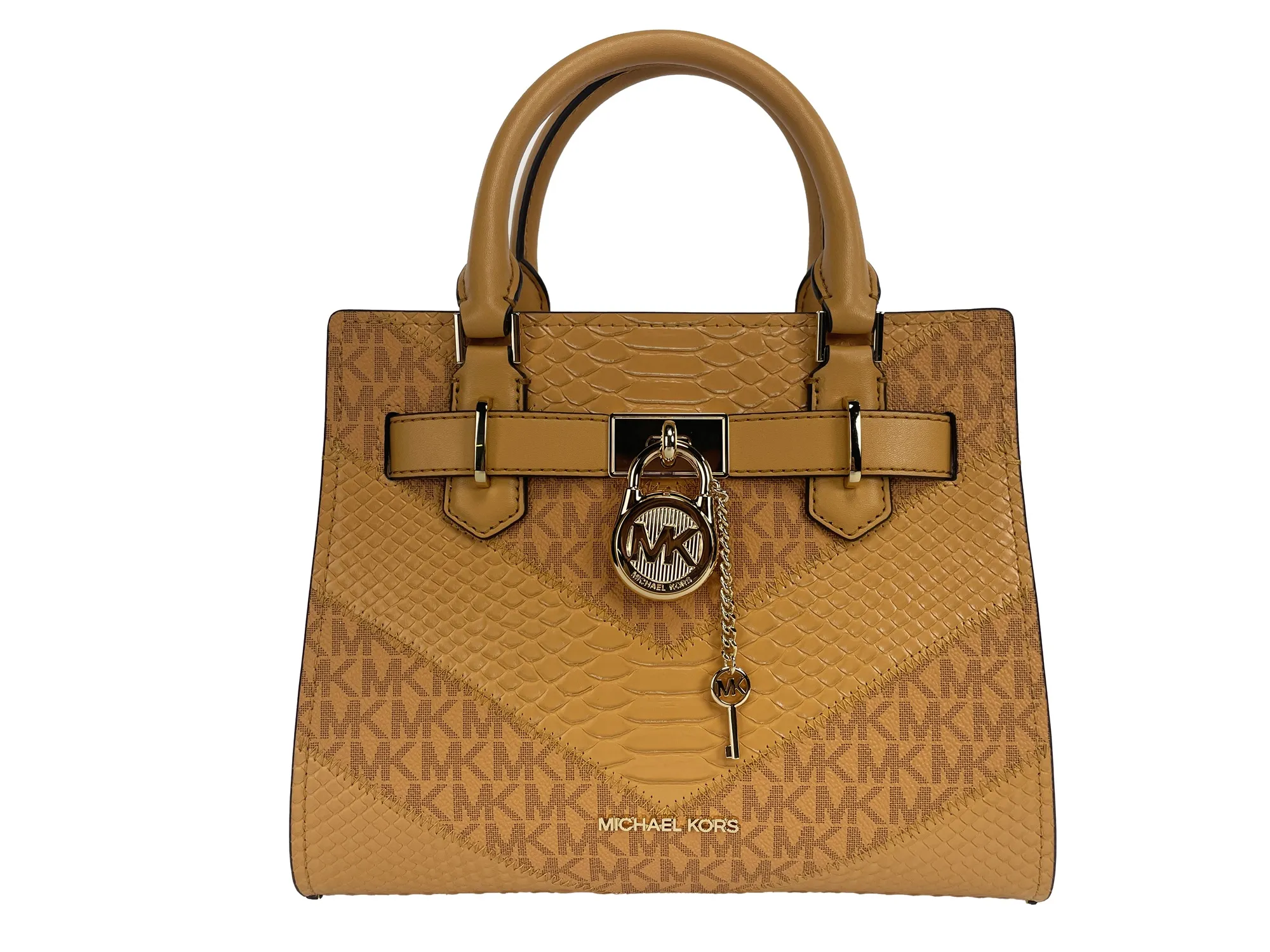 Michael Kors Women's Hamilton Small Leather Satchel Crossbody Bag Cider