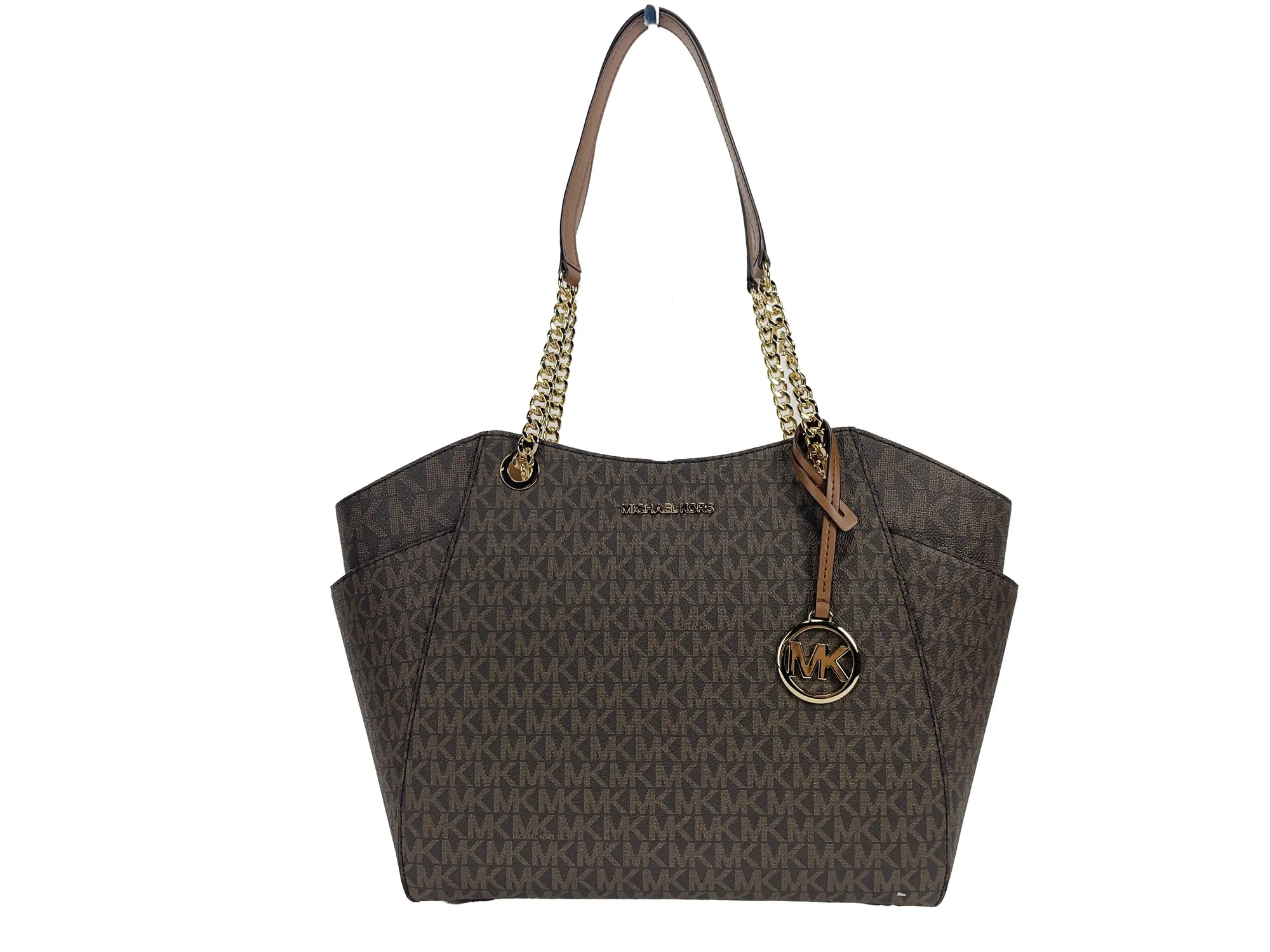 Michael Kors Women's Jet Set Large Chain Brown Shoulder Tote Bag