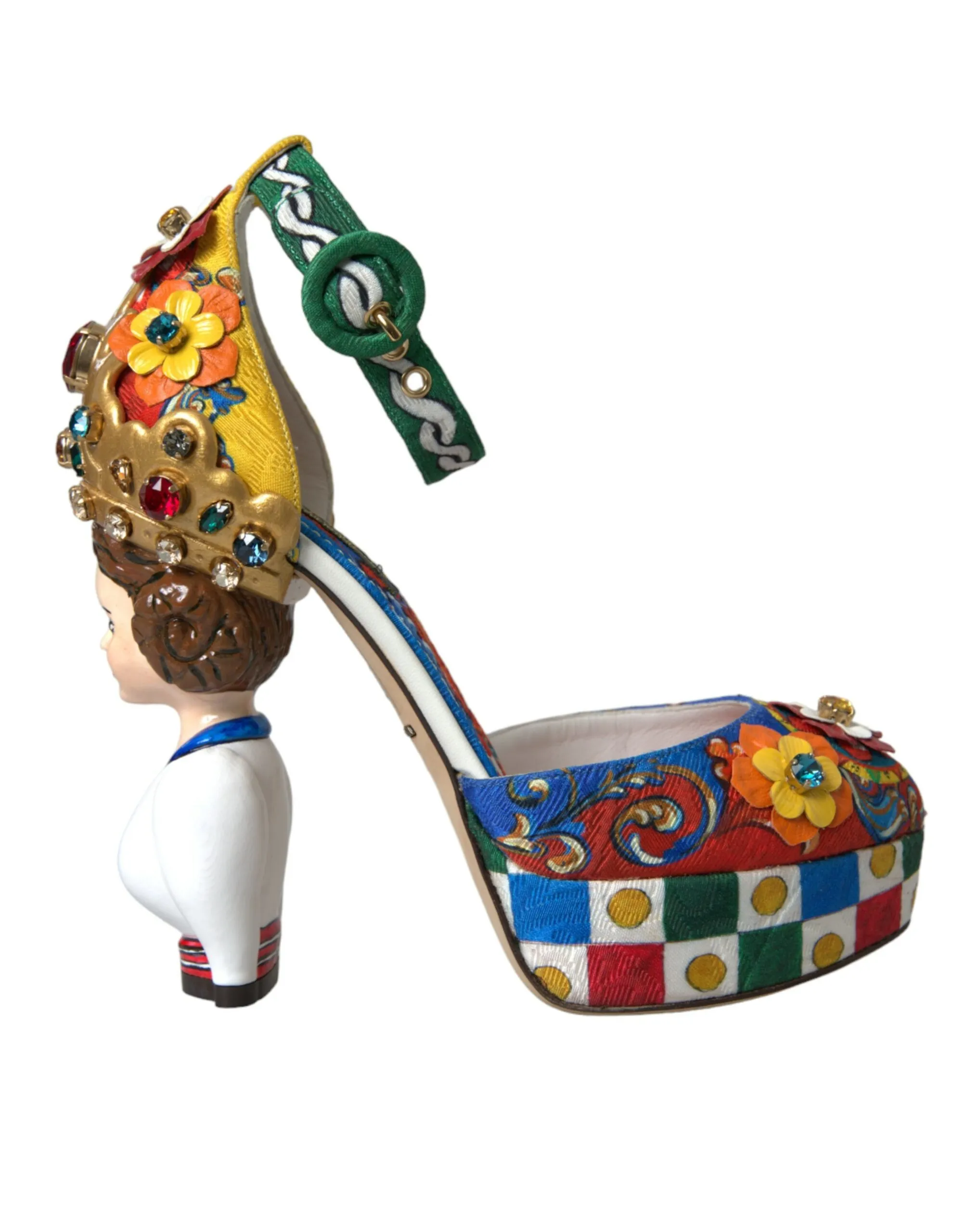 Dolce & Gabbana Women's Multicolor Carretto Embellished Sandals Shoes