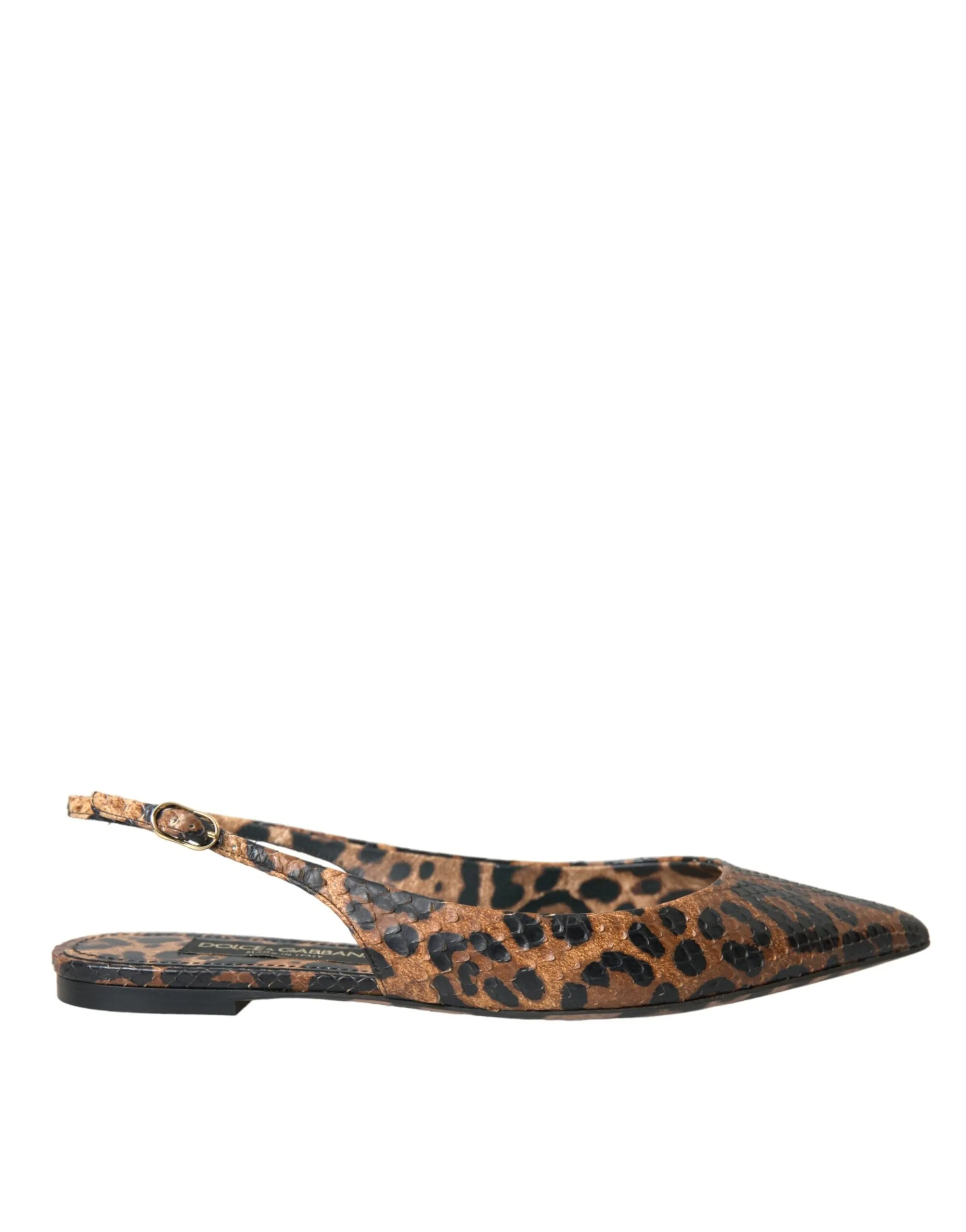 Dolce & Gabbana Women's Brown Leopard Exotic Skin Slingback Shoes