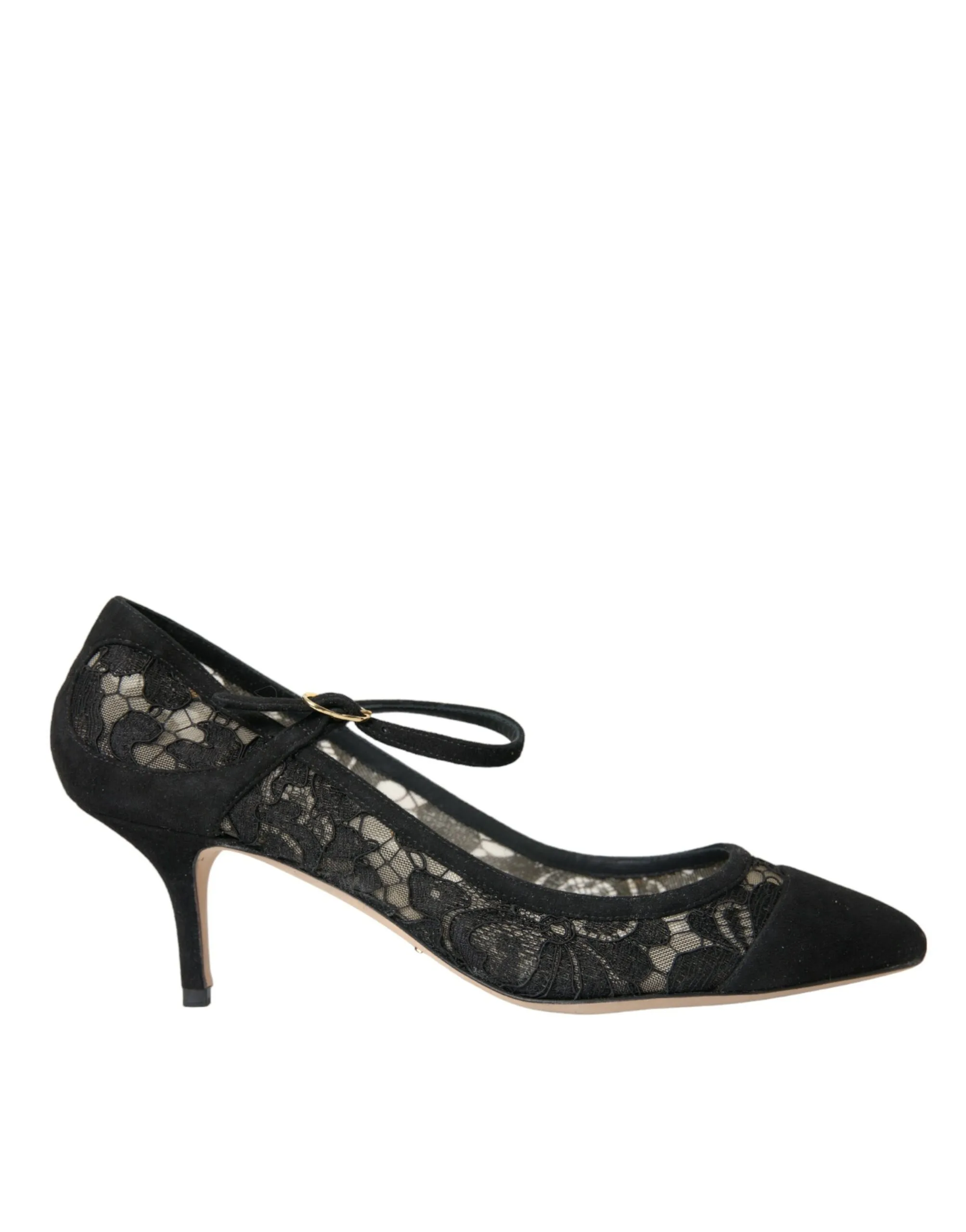 Dolce & Gabbana Women's Black Taormina Lace Mary Janes Pumps Shoes