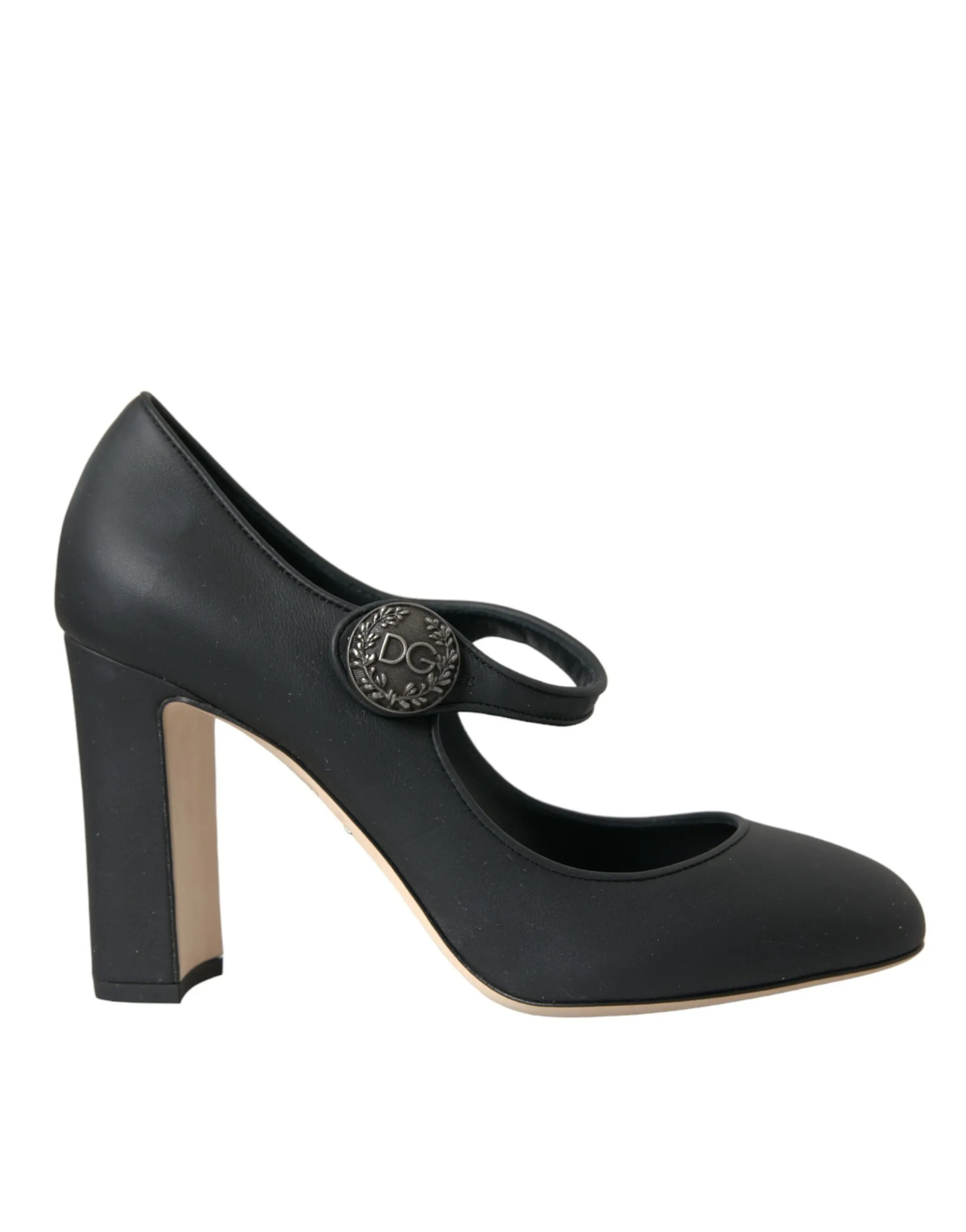 Dolce & Gabbana Women's Black Leather Mary Jane Pumps Heels Shoes