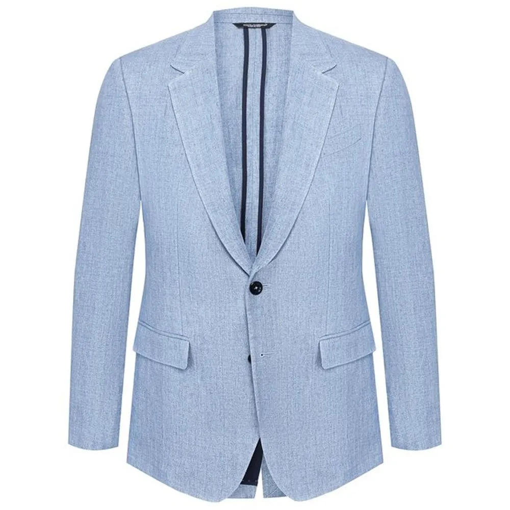 Dolce & Gabbana Men's Light Blue Linen Blazer