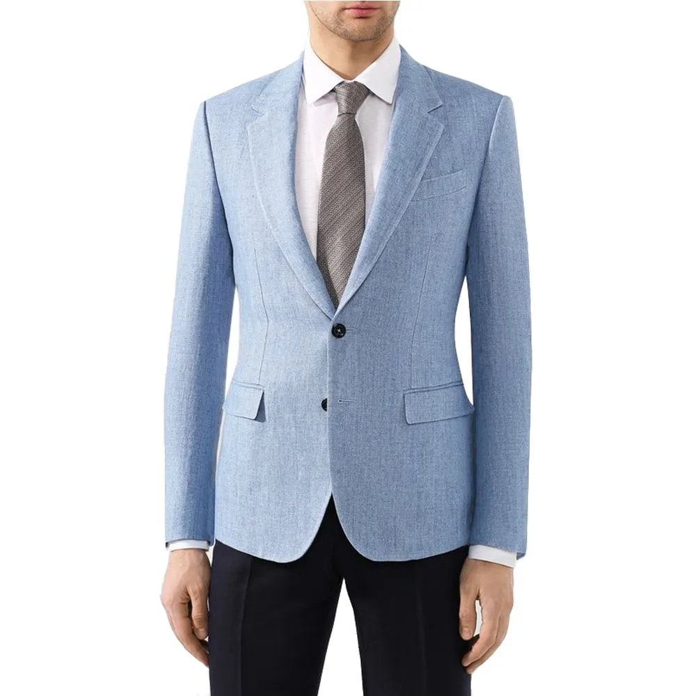 Dolce & Gabbana Men's Light Blue Linen Blazer