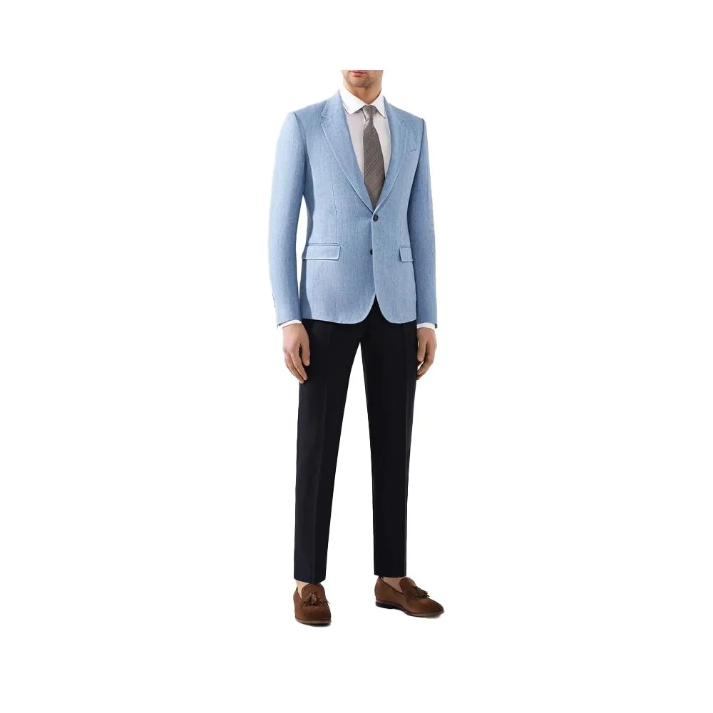 Dolce & Gabbana Men's Light Blue Linen Blazer
