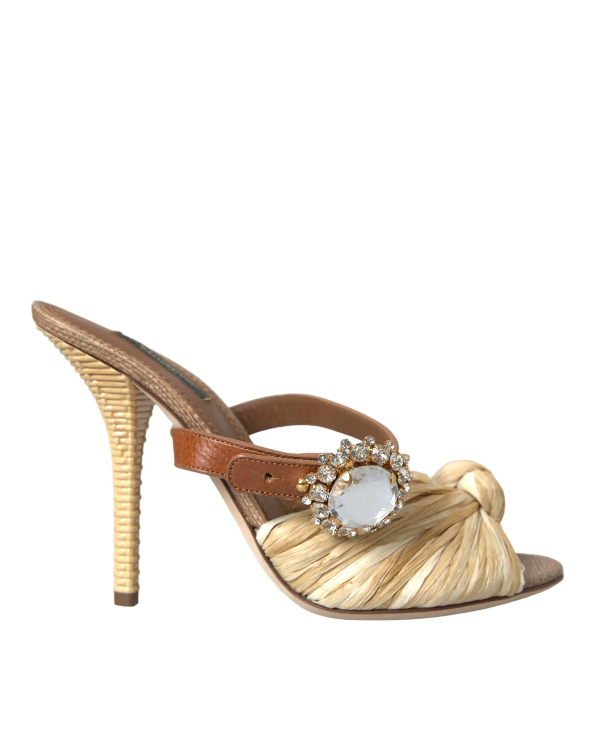 Dolce & Gabbana Women's Multicolor Crystal Slides Heels Sandals Shoes