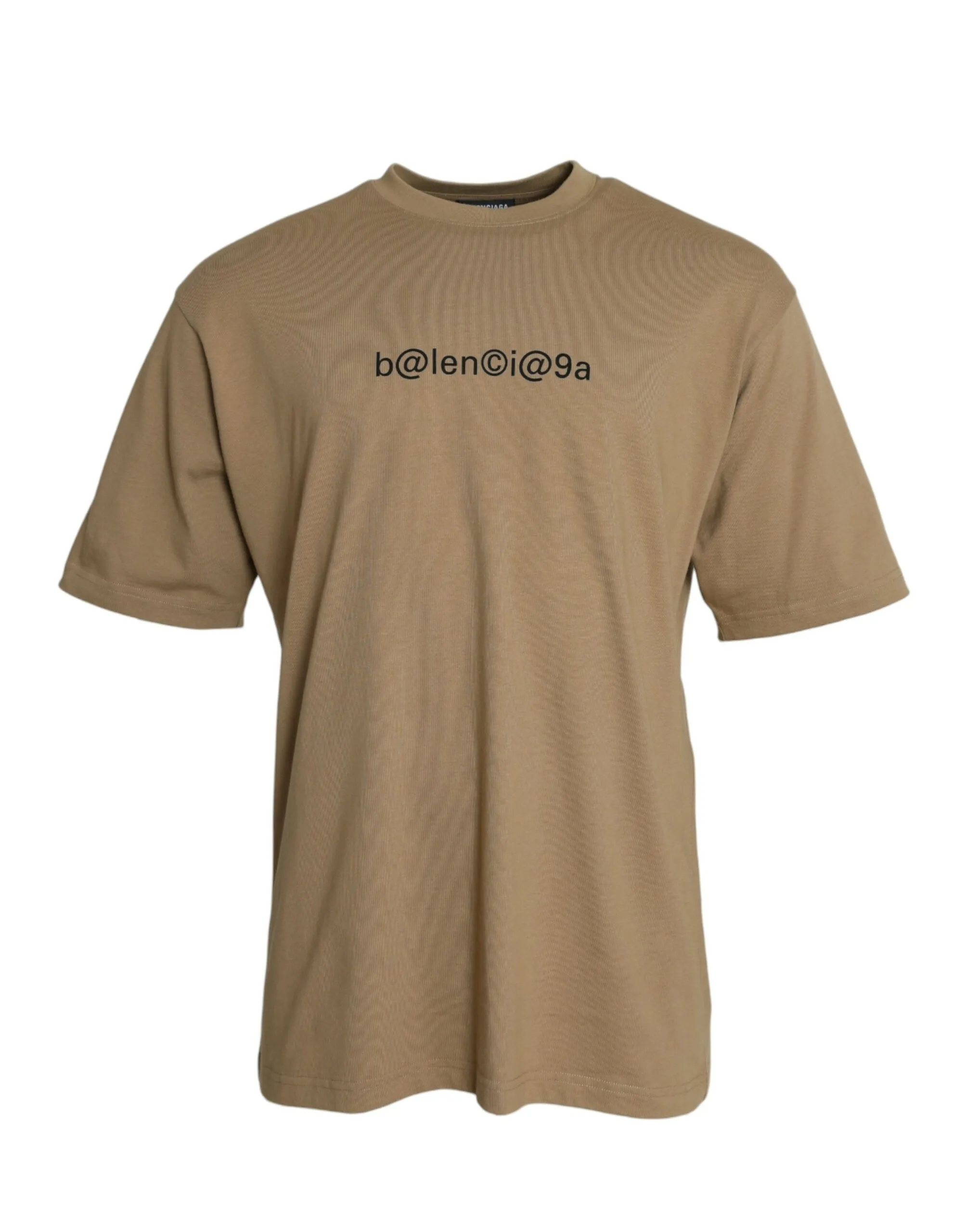 Balenciaga Men's Brown Cotton Symbolic Jersey Vintage Crew Neck T-shirt