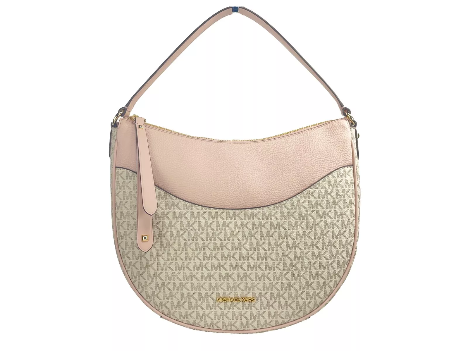 Michael Kors Women's Large Dover Half Moon Crossbody Bag Purse Powder Blush Multi