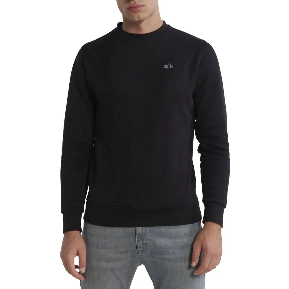 La Martina Men's Black Cotton Sweater