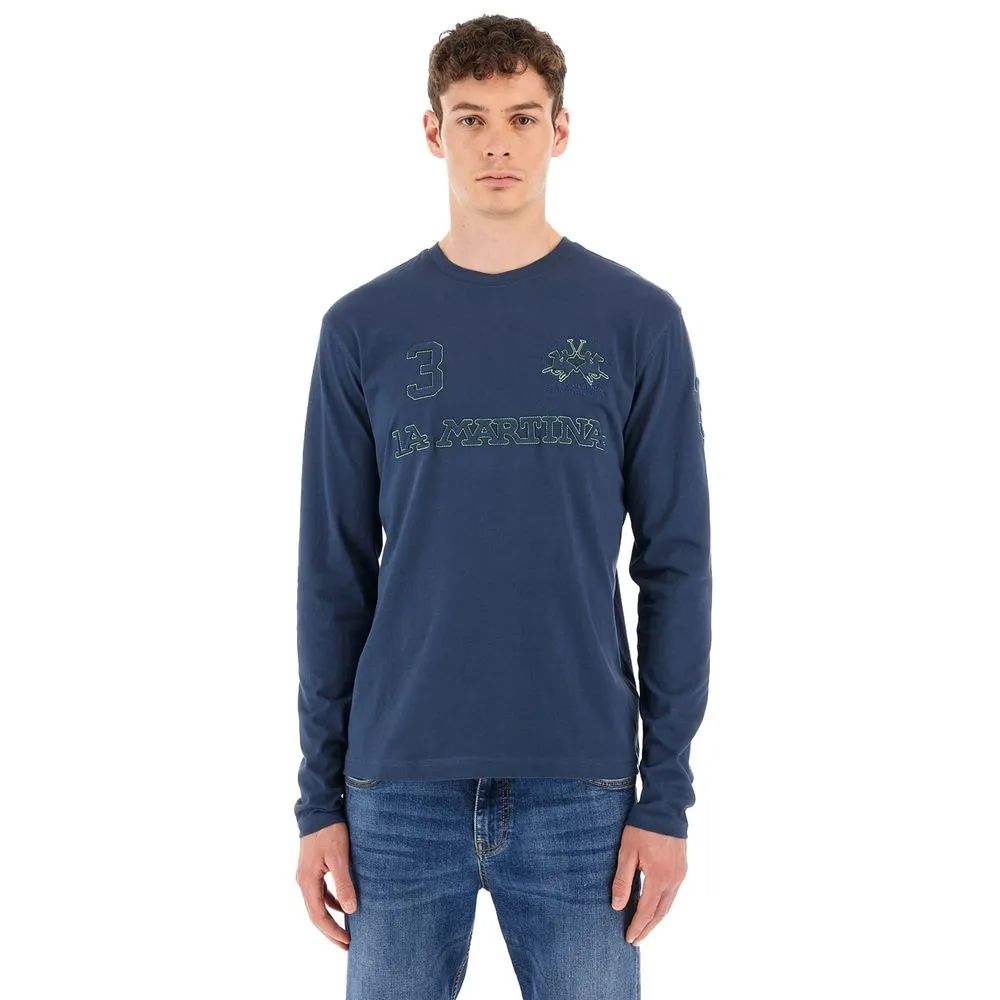 La Martina Men's Blue Cotton T-Shirt