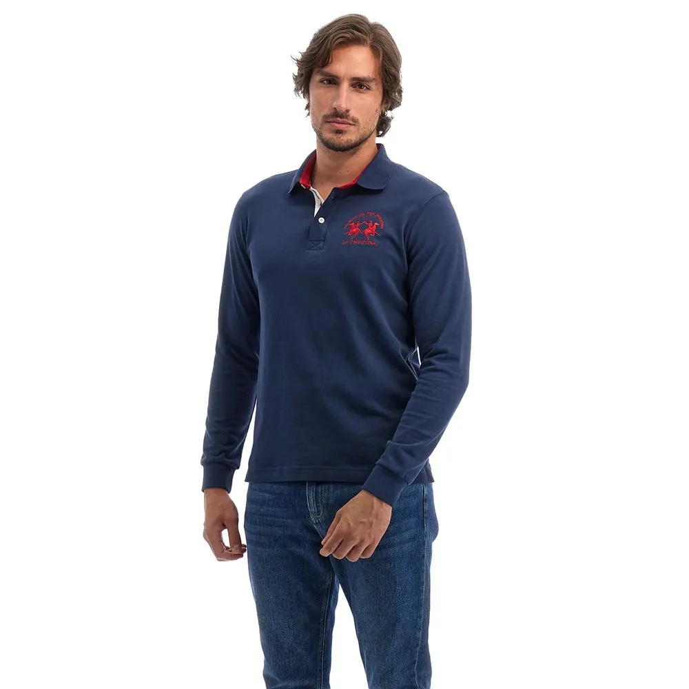 La Martina Men's Blue Cotton Polo Shirt