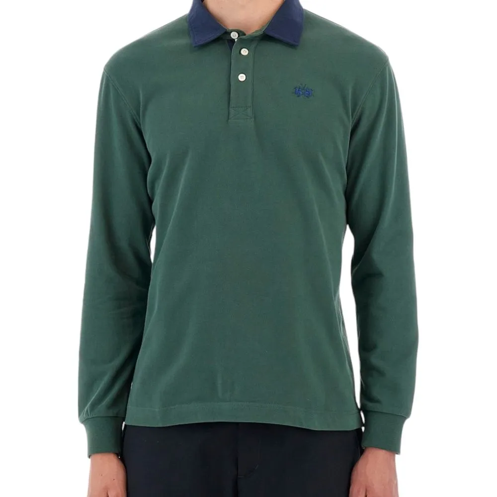 La Martina Men's Green Cotton Polo Shirt