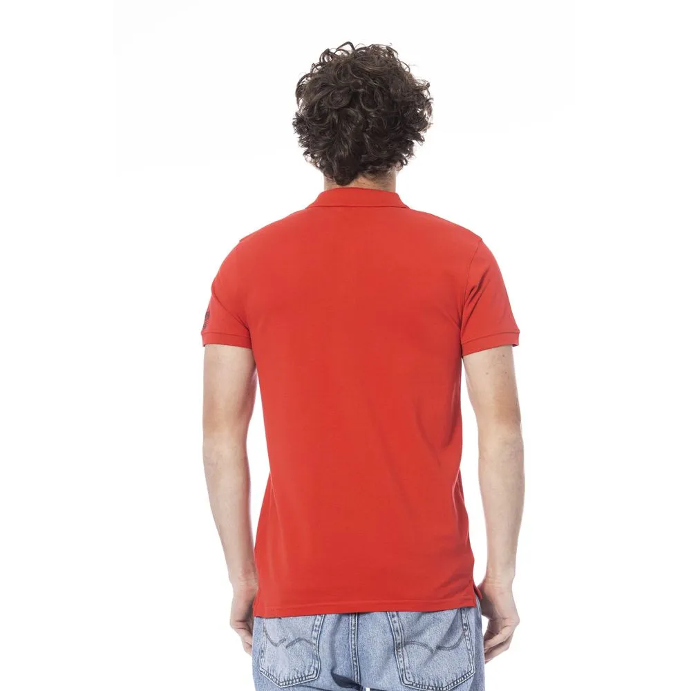 Cavalli Class Red Cotton Men Polo Shirt