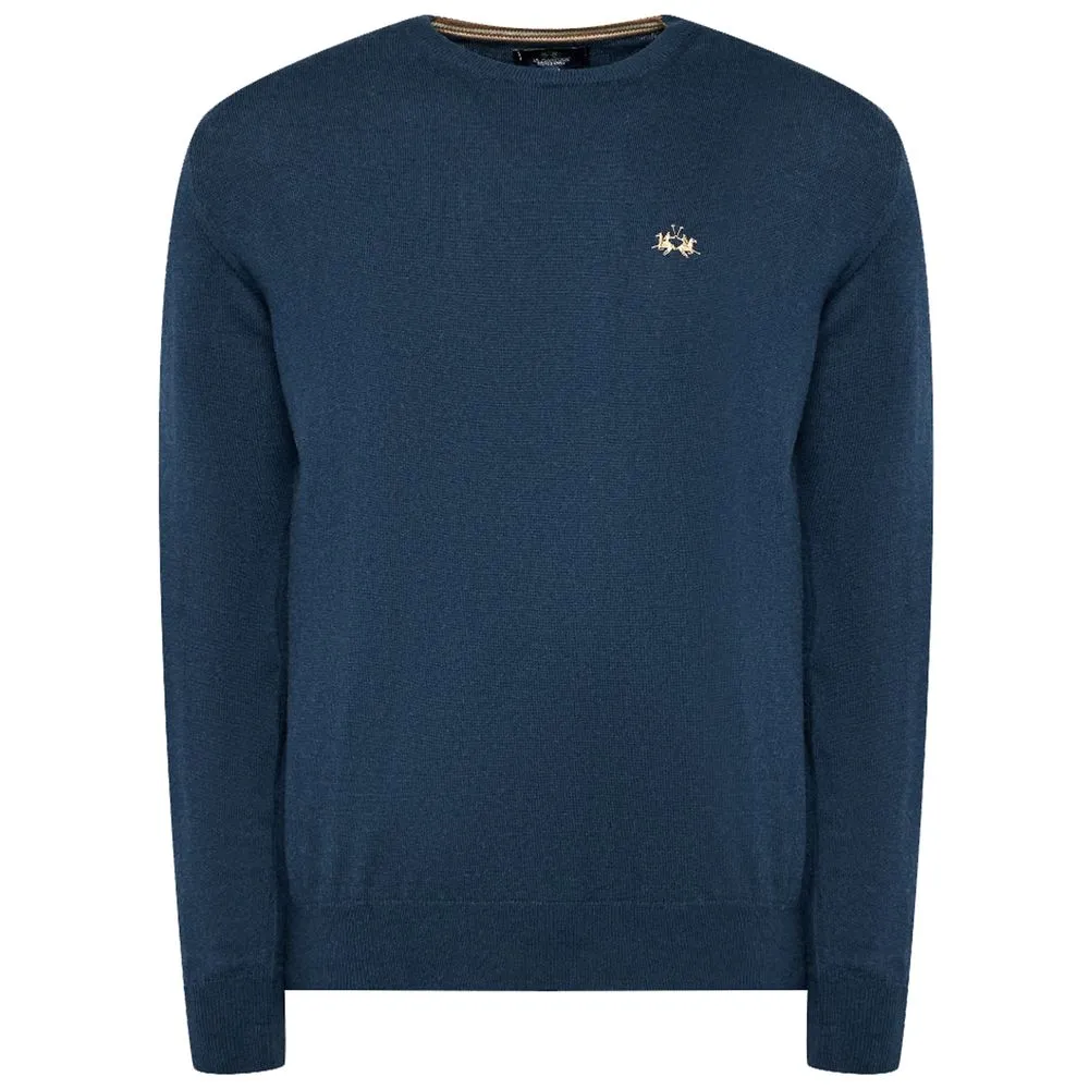 La Martina Men's Light Blue Cotton Sweater