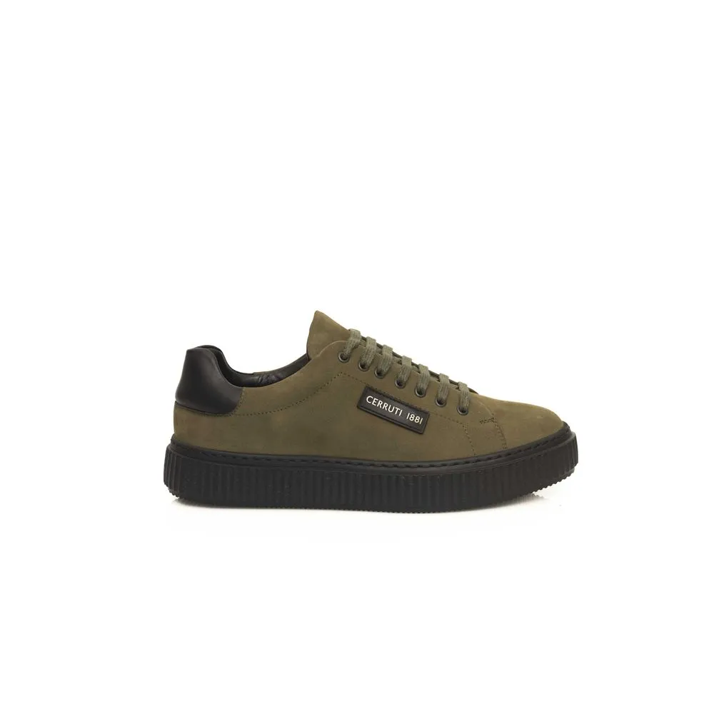 Cerruti 1881 Men's Green Leather Men's Sneaker