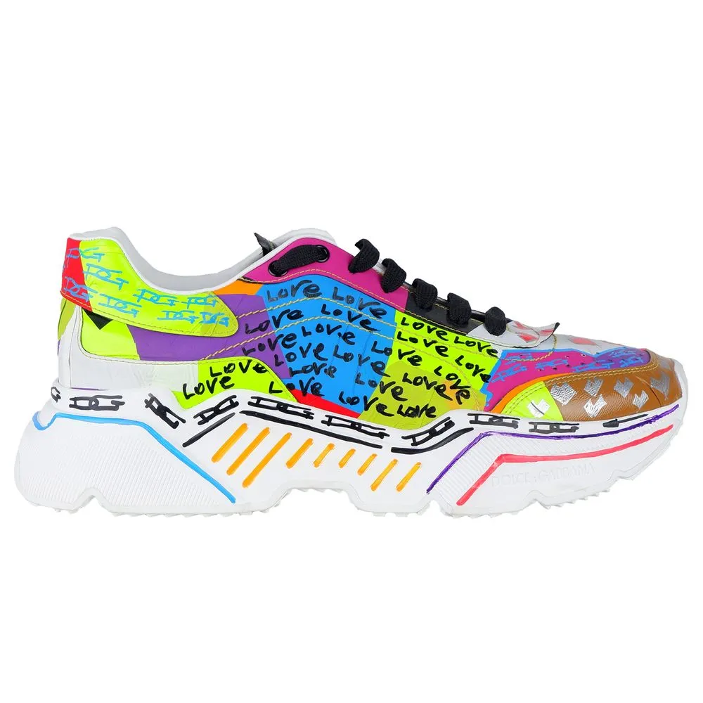 Dolce & Gabbana Men's Multicolor Leather Di Calfskin Sneaker