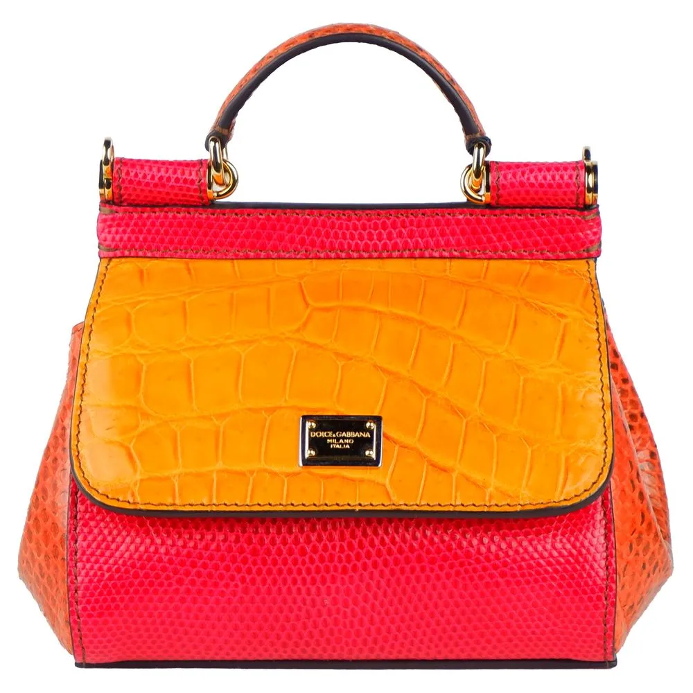 Dolce & Gabbana Women's Red Leather Di Crocodile Handbag