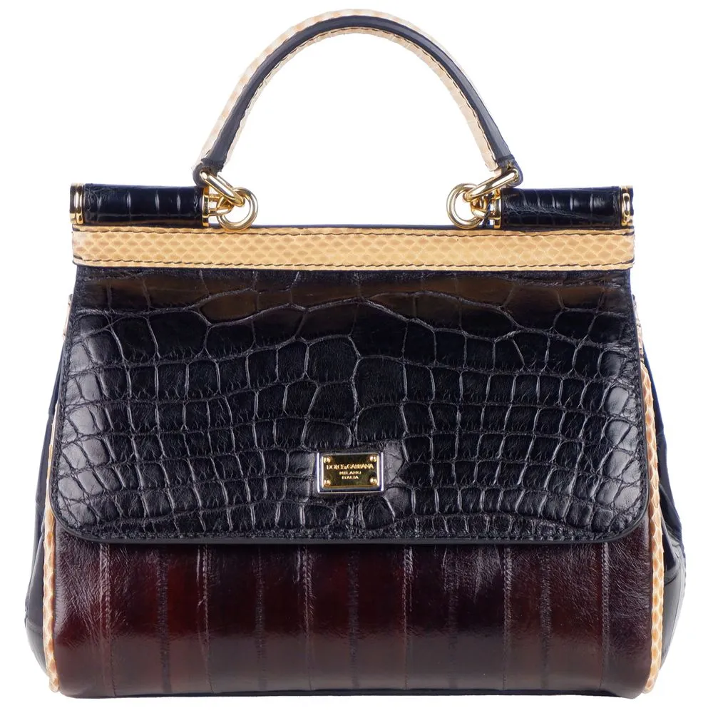 Dolce & Gabbana Women's Multicolor Leather Di Crocodile Handbag