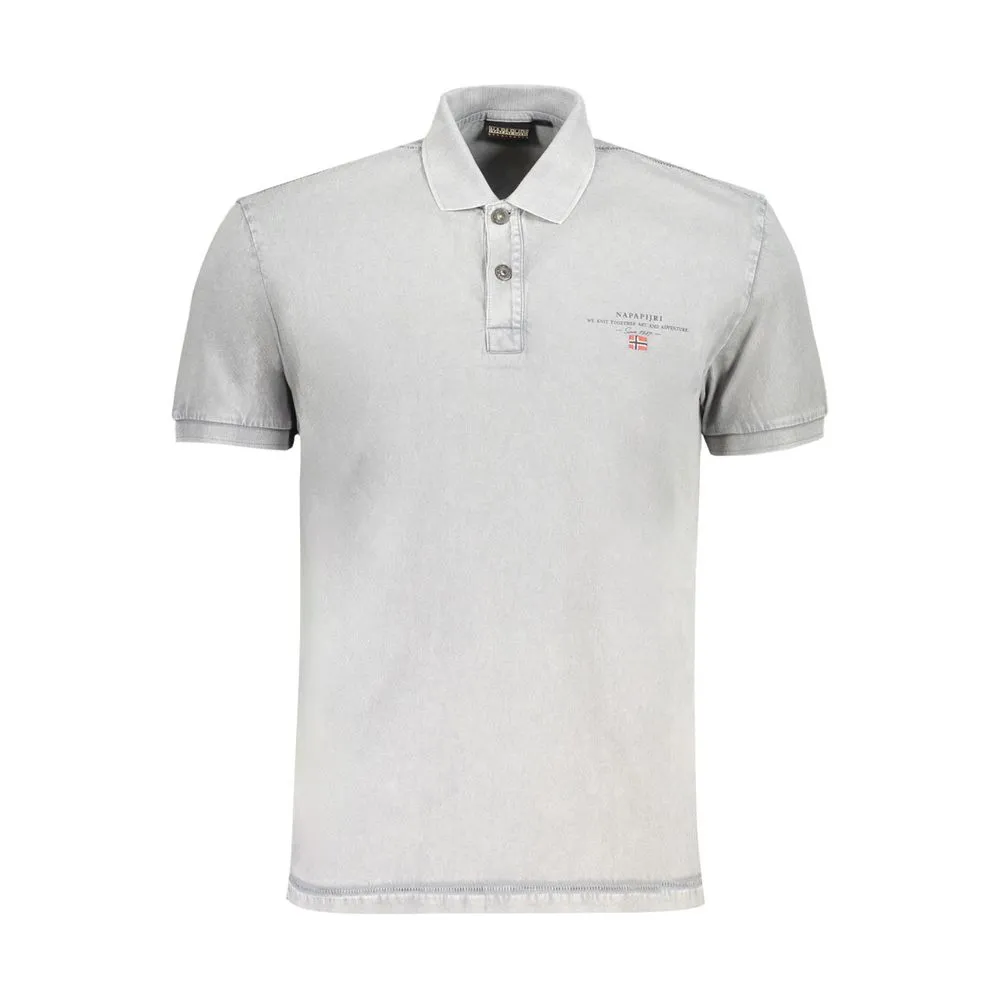 Napapijri Men's Gray Cotton Polo Shirt