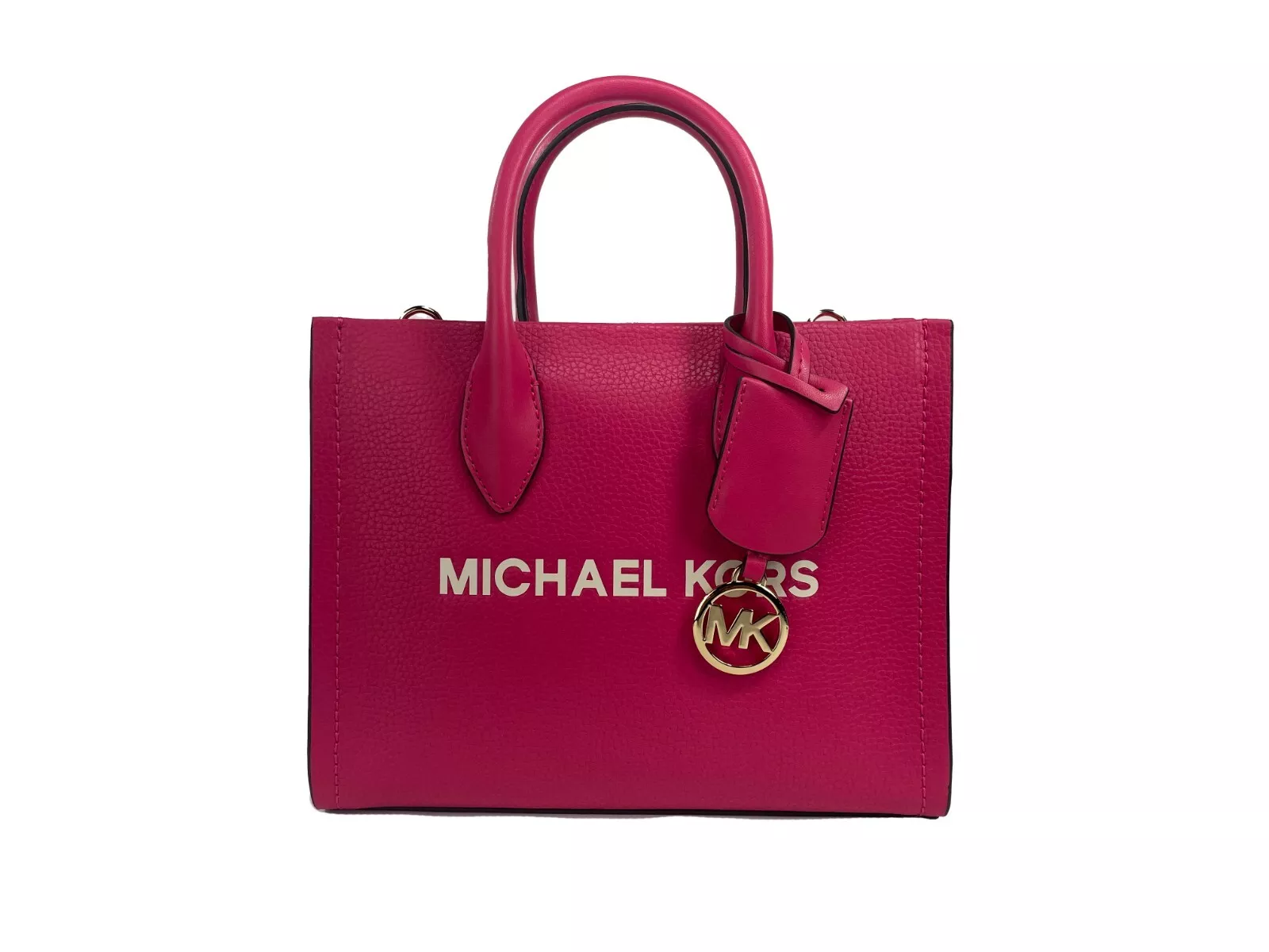 Michael Kors Women's Mirella Small Leather Top Zip Shopper Tote Bag