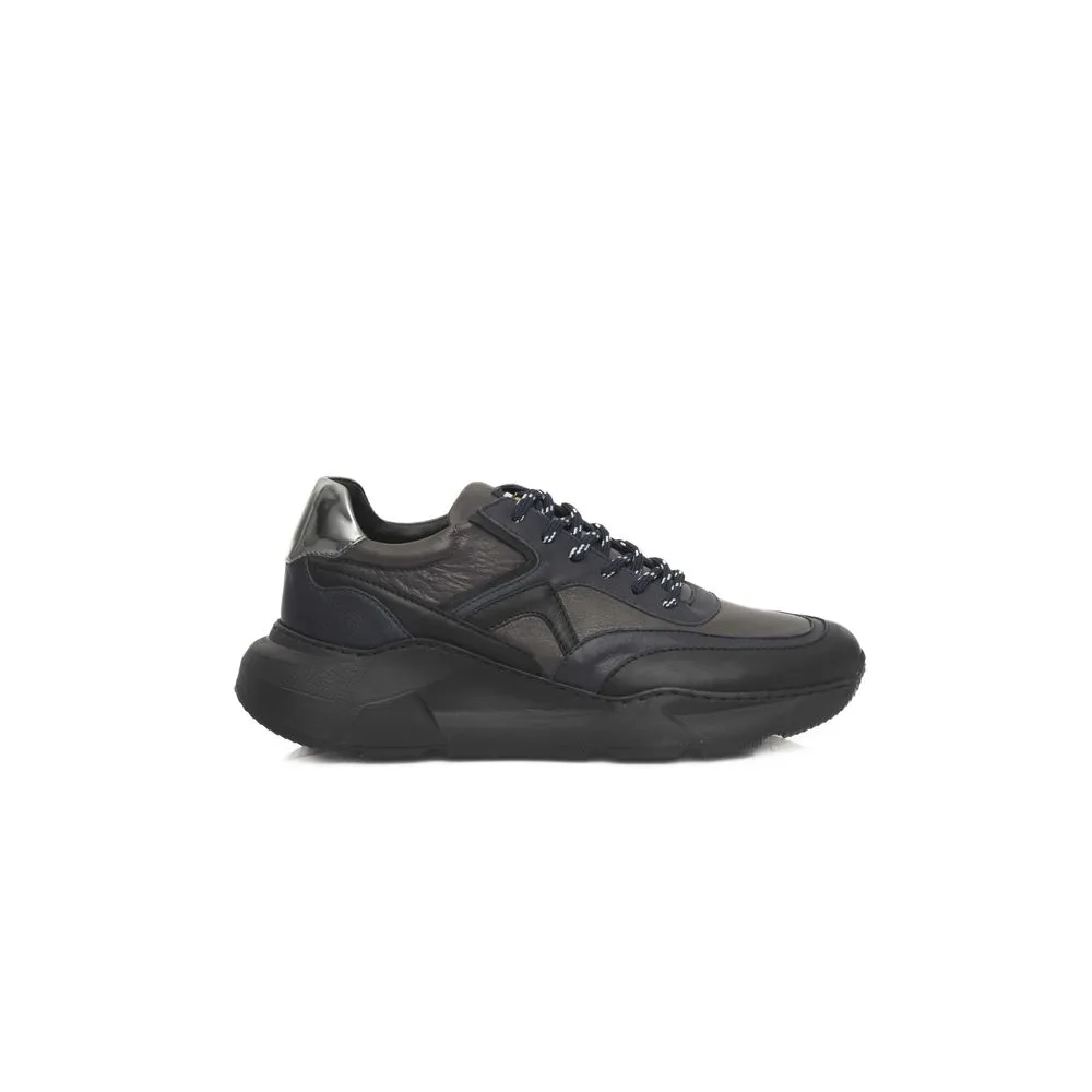 Cerruti 1881 Women's Blue Leather Men's Sneaker