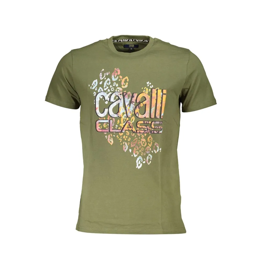 Cavalli Class Men's Green Cotton T-Shirt